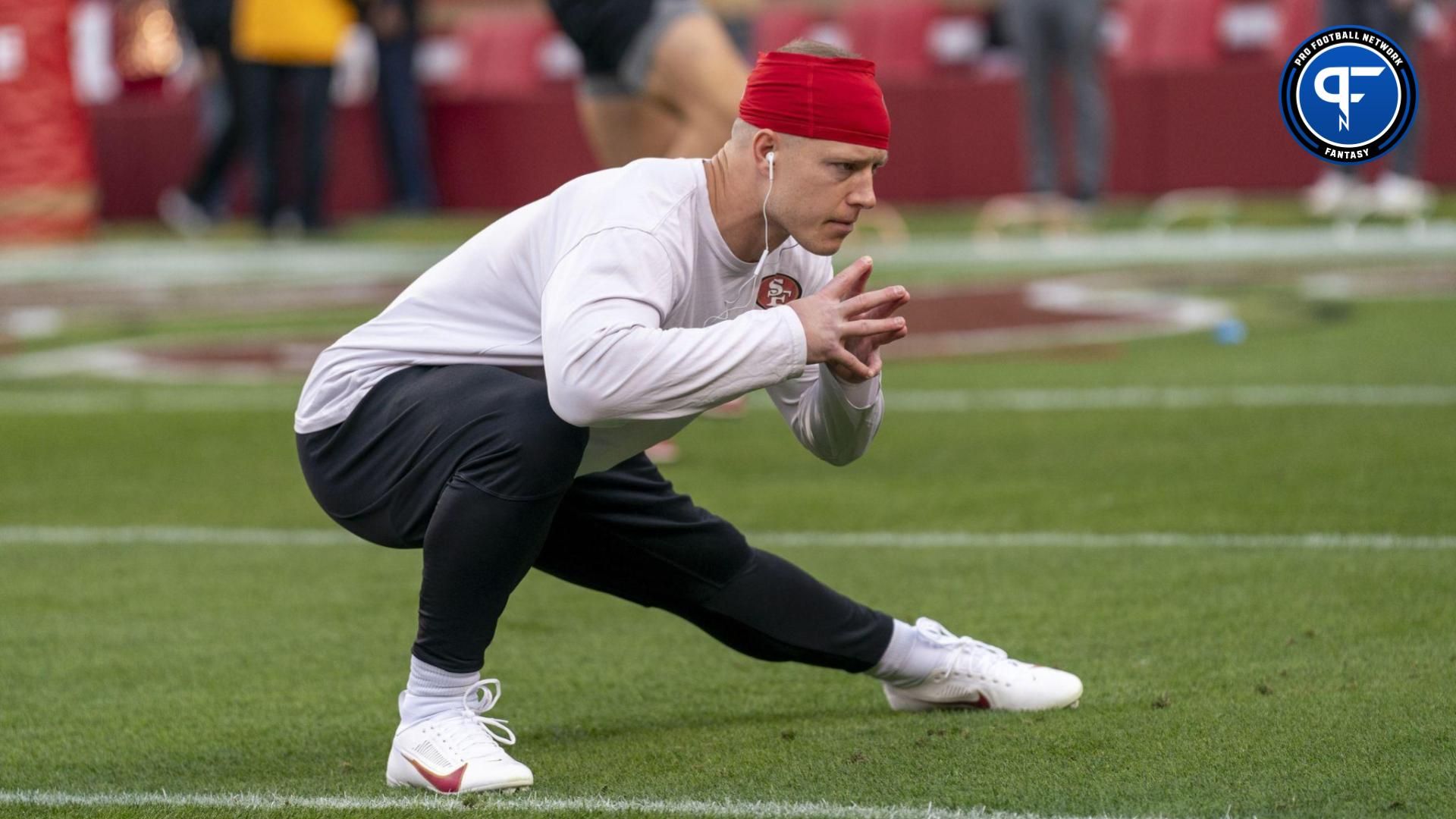 San Francisco 49ers running back Christian McCaffrey (23) during warmups before the start of the game against the Baltimore Ravens at Levi's Stadium.