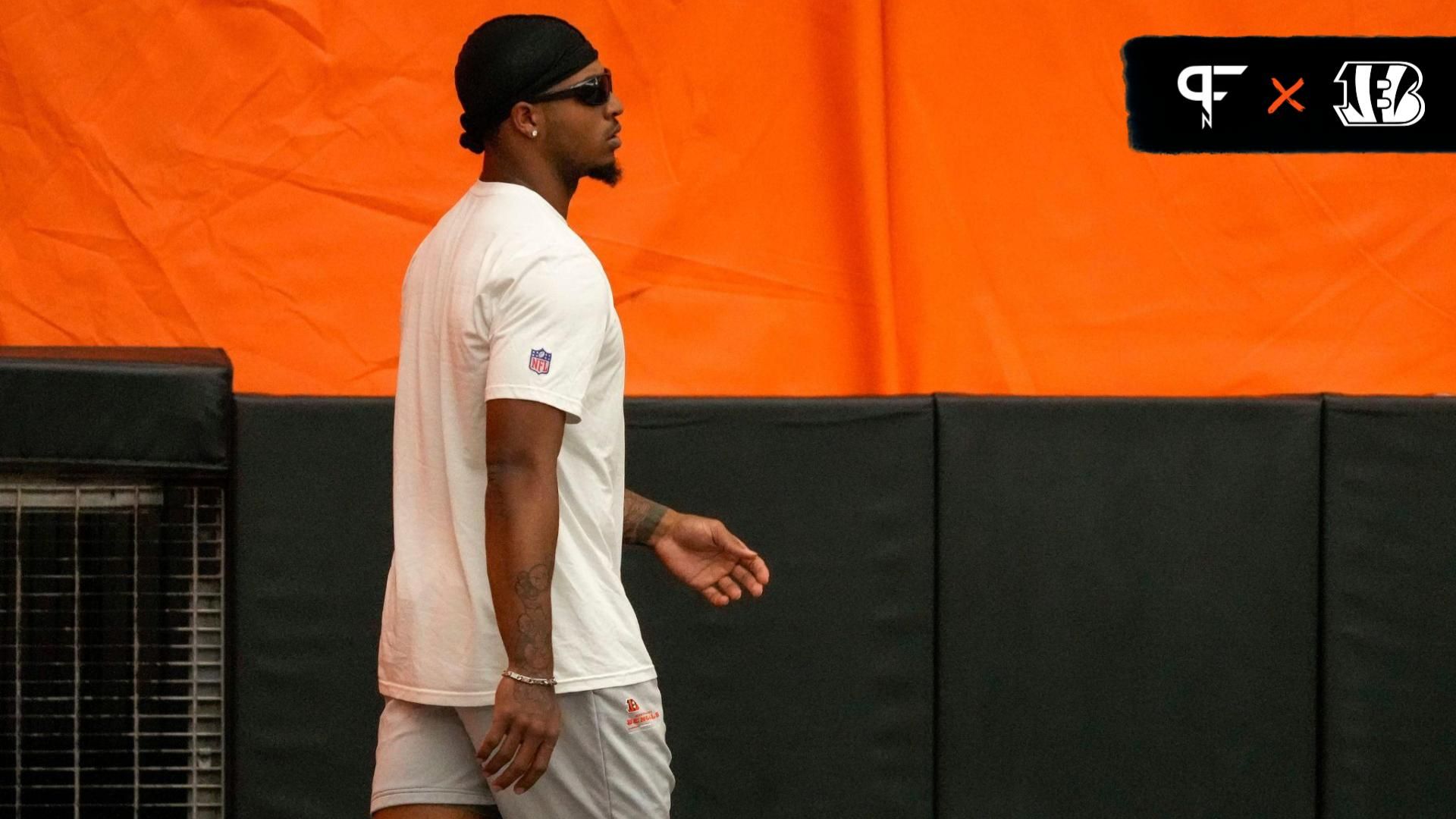 Cincinnati Bengals first-round pick Amarius Mims participated Monday in the team's first practice of Week 1, but not fully.