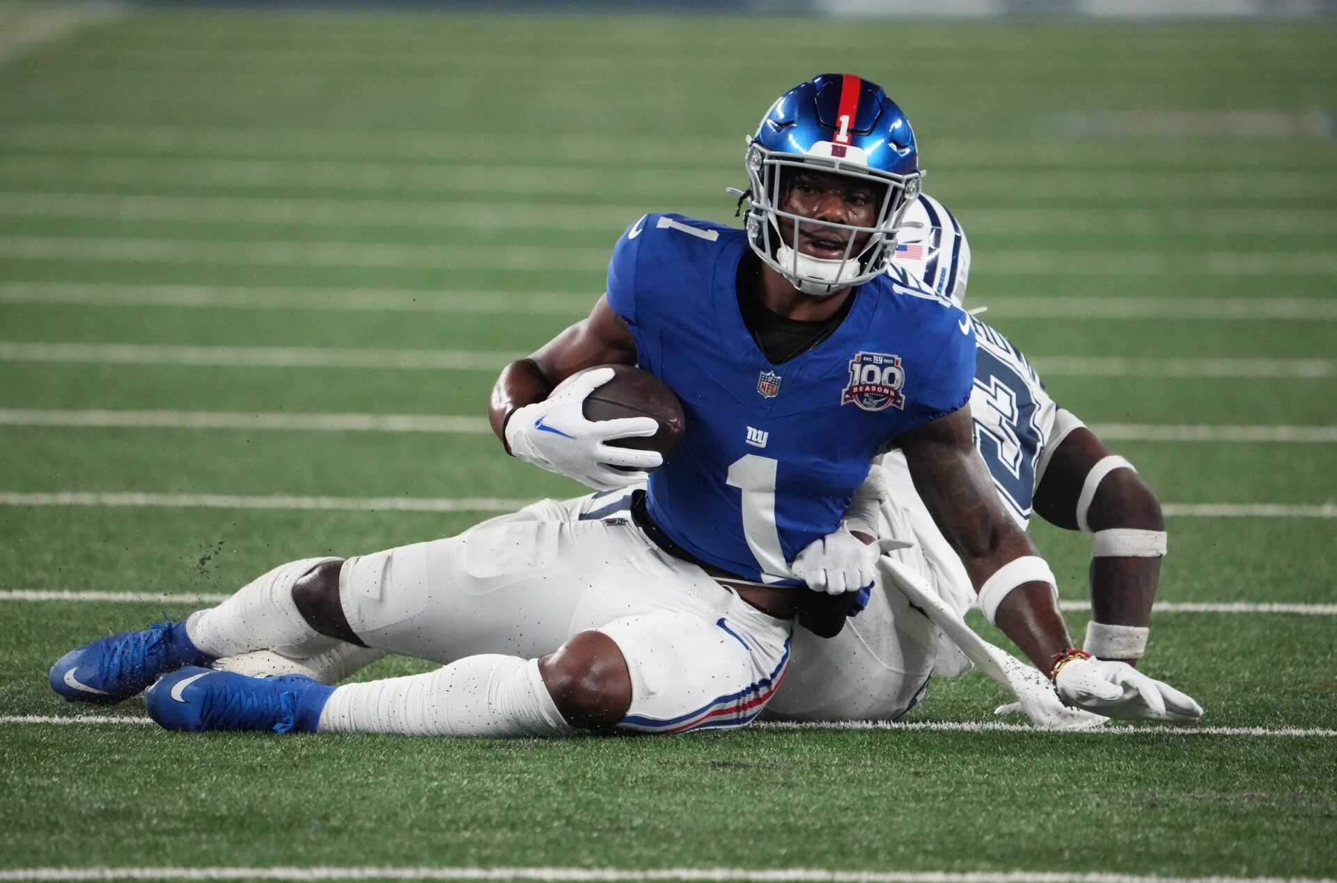 Giants wide receiver Malik Nabers went down after a fourth-quarter catch attempt. What's the latest status on the rookie sensation?