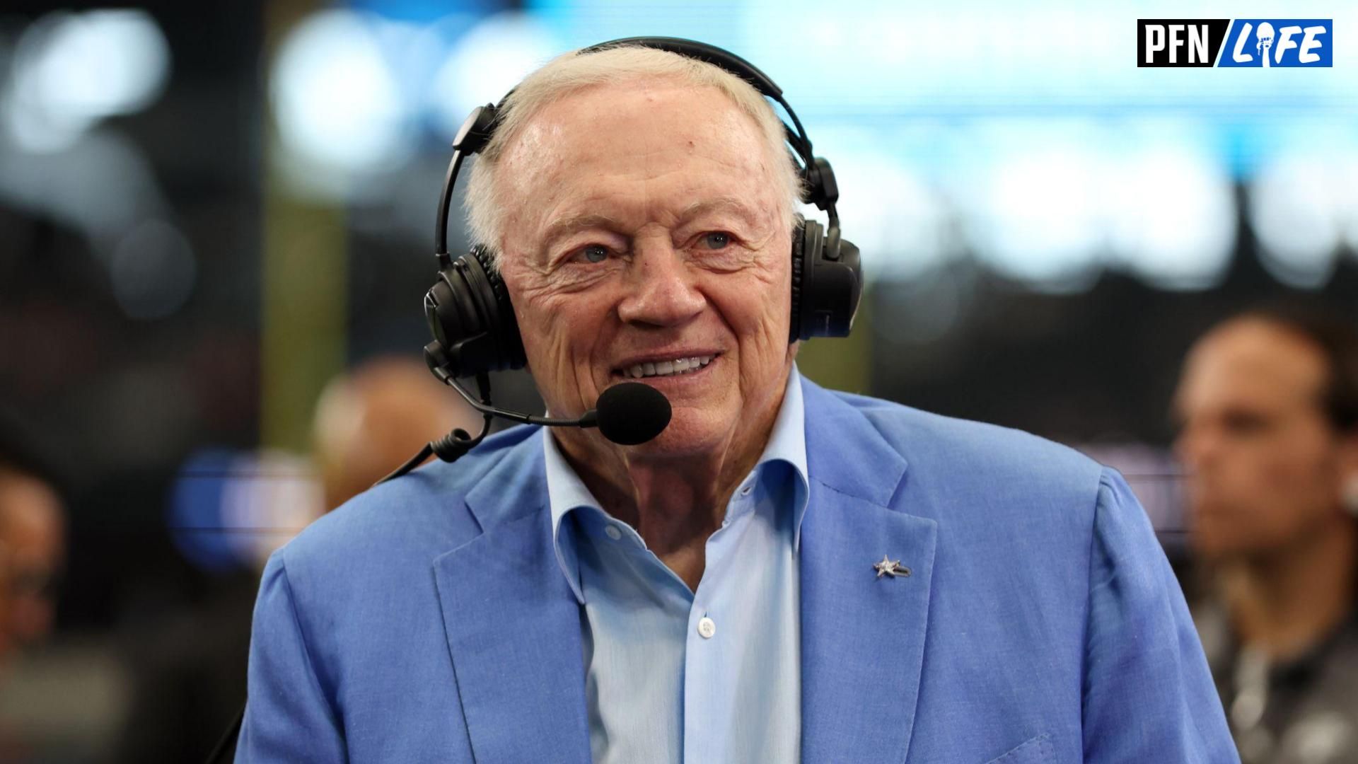 Travis Kelce's ex-girlfriend took a subtle dig at Dallas Cowboys' owner Jerry Jones for his latest comments on a weekly radio show.