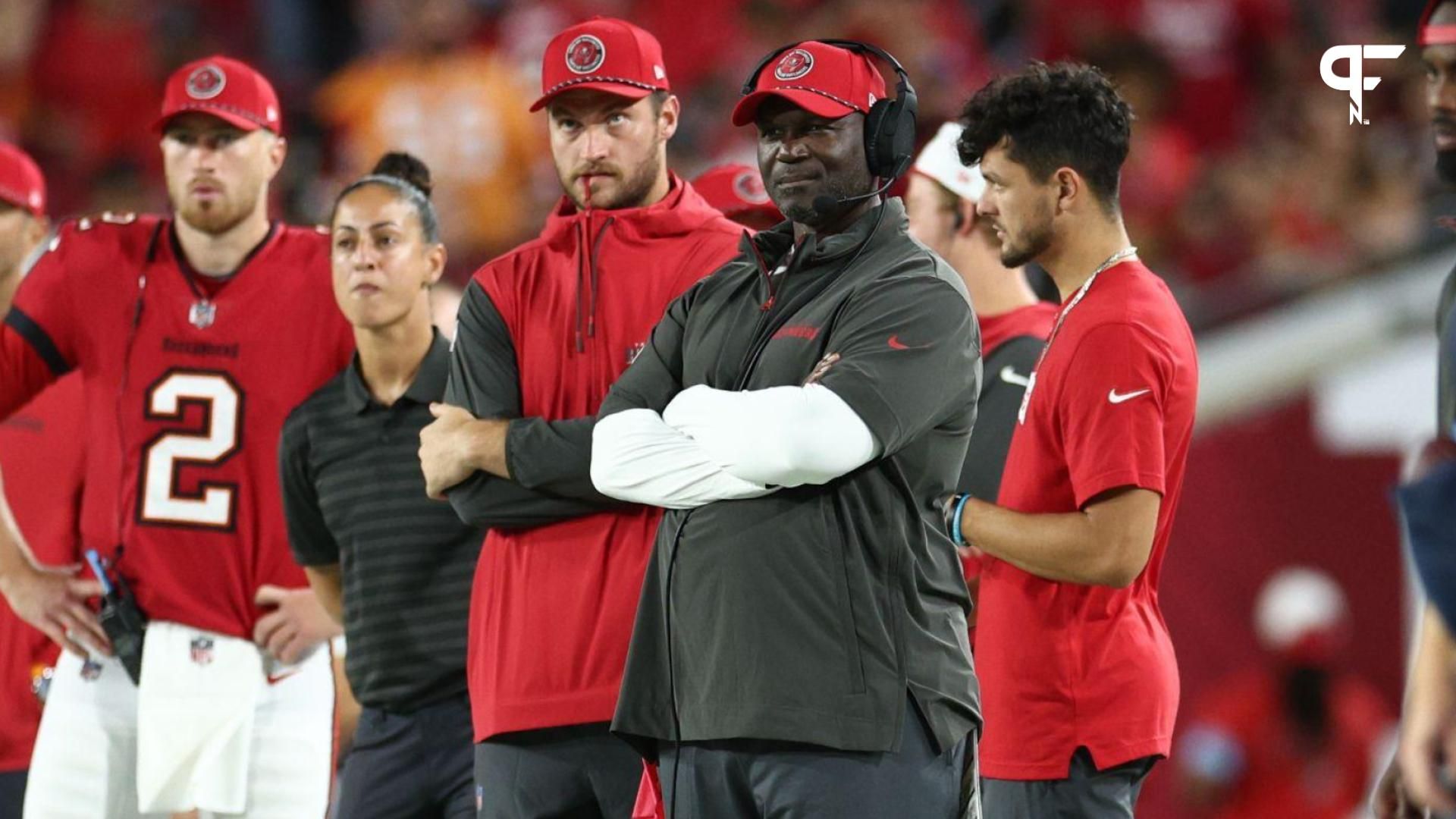 After Chris Godwin was injured in the waning seconds of the Buccaneers' Week 7 MNF loss, NFL fans sounded off on head coach Todd Bowles.