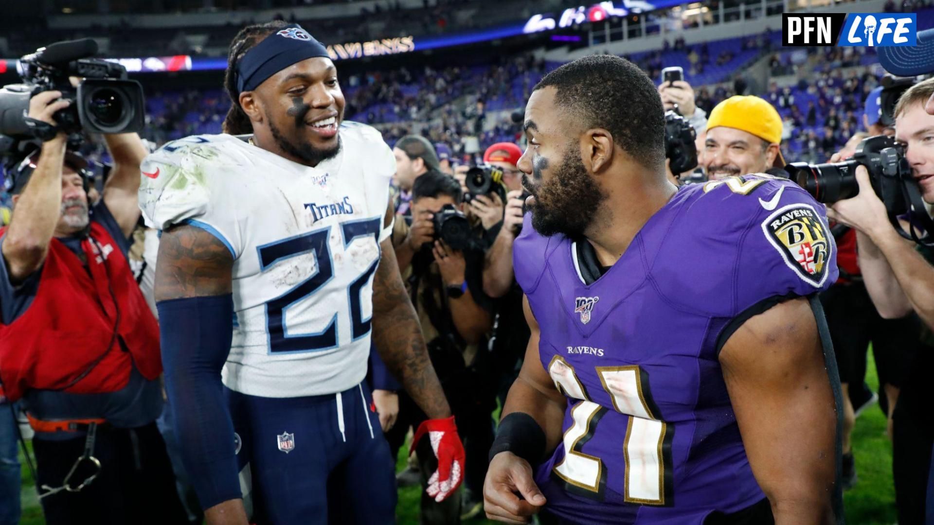 Ravens RB Derrick Henry and Mark Ingram II shared a heartfelt moment during a podcast while reminiscing the early days of their NFL careers.