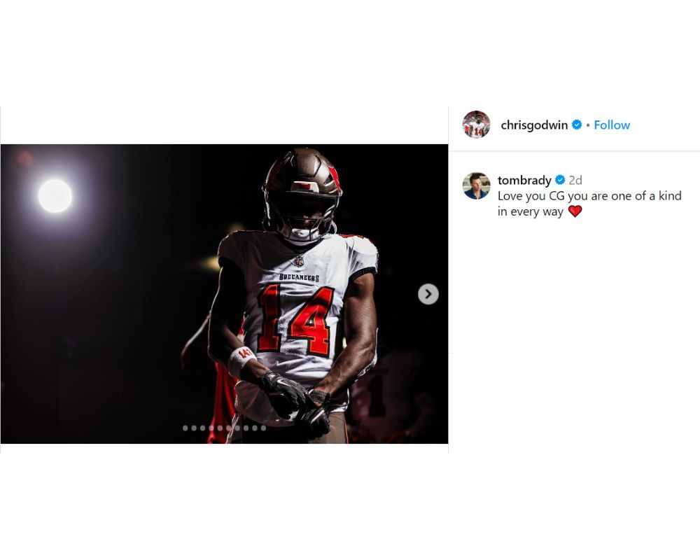 Tom Brady Writes a Message to Chris Godwin