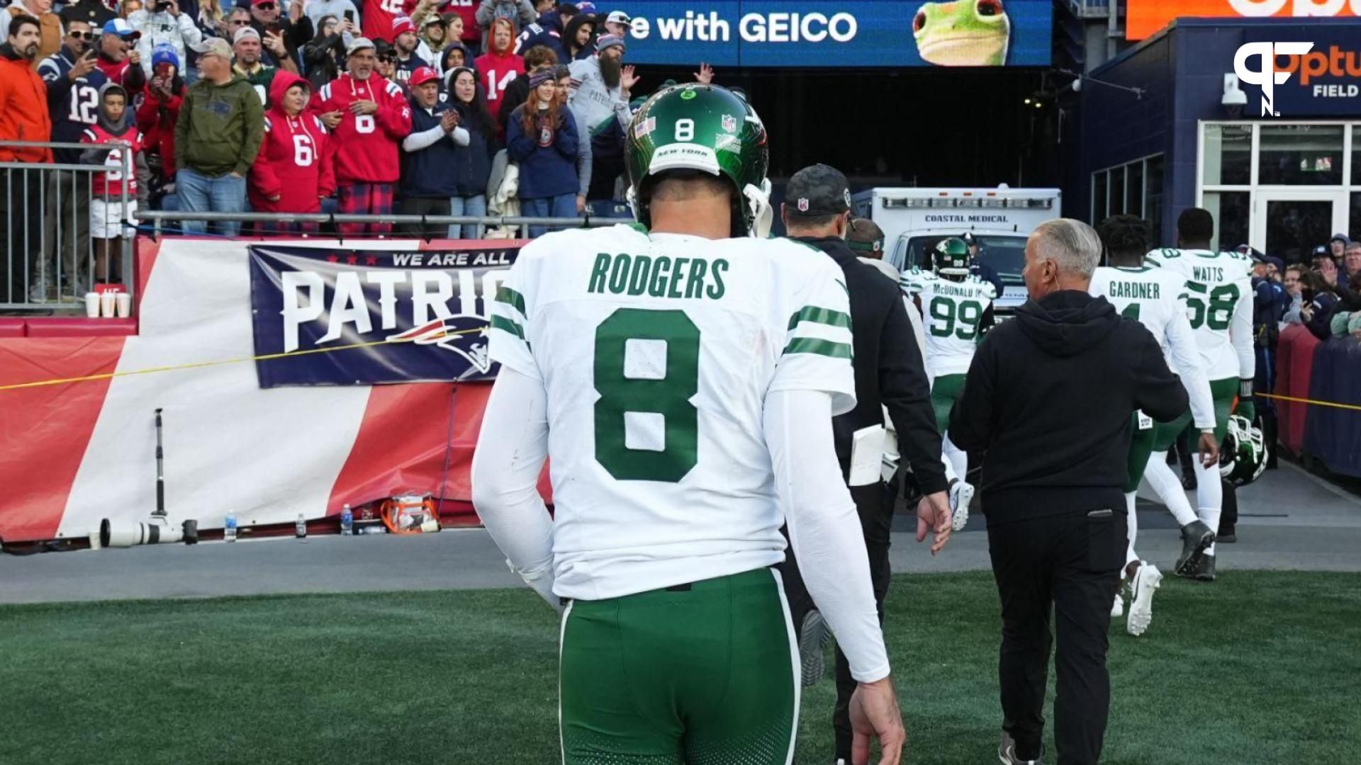 NFL fans did not waste any time in trolling Aaron Rodgers and the New York Jets after their 25-22 loss to the New England Patriots in Week 8.