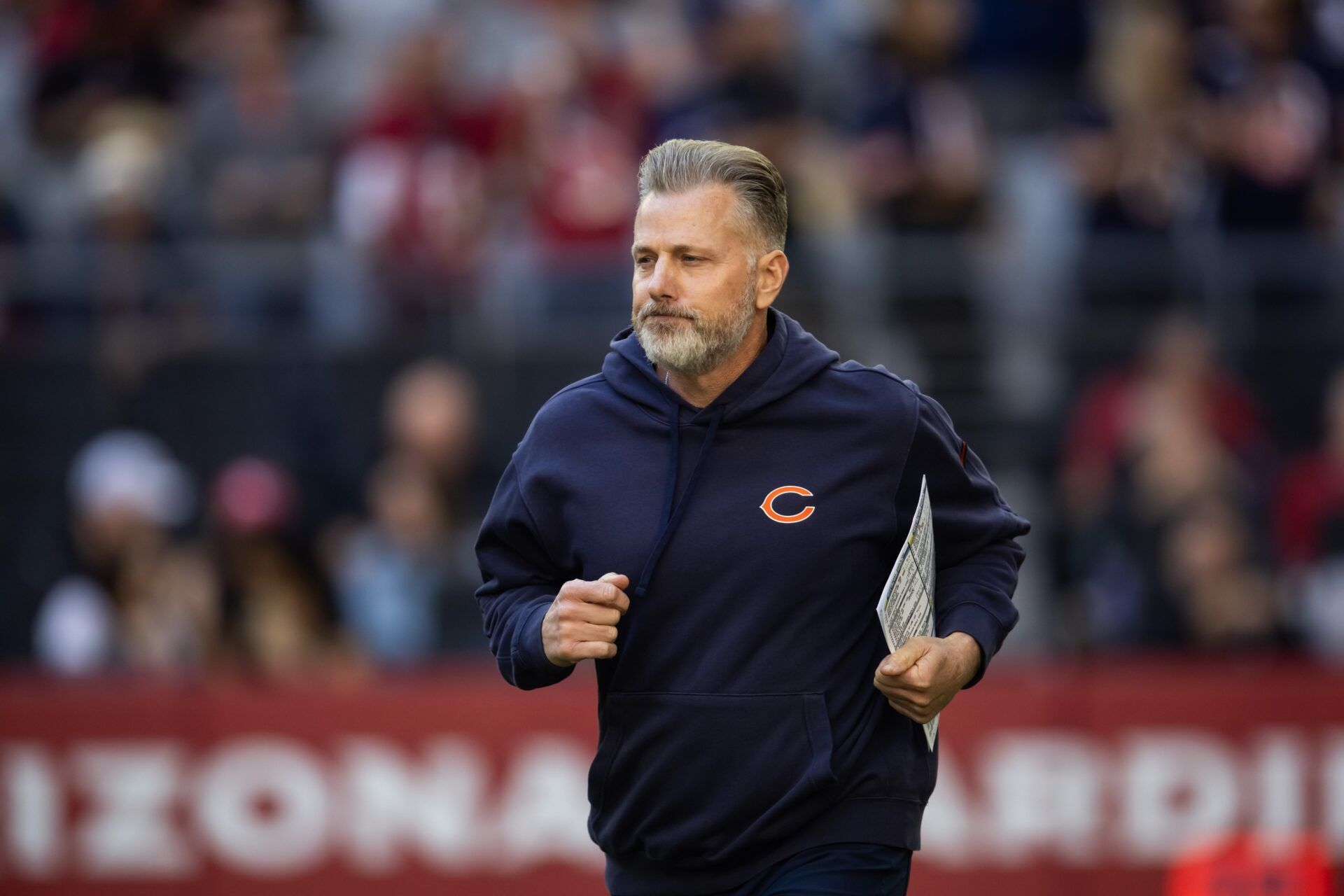 Chicago Bears head coach head coach Matt Eberflus against the Arizona Cardinals at State Farm Stadium.