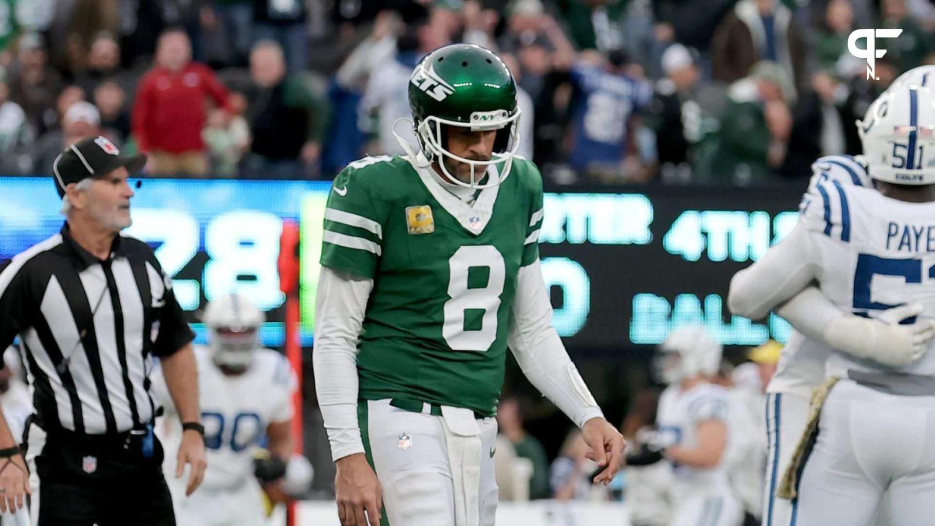 Aaron Rodgers' Jets win percentage dipped below Zach Wilson and Sam Darnold, sparking chaos. Fans roasted the Jets QB in meme-worthy style.