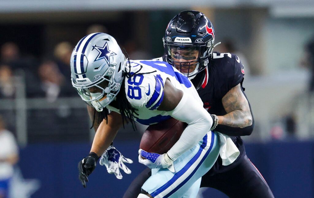CeeDee Lamb in Dallas Cowboys uniform against Houston