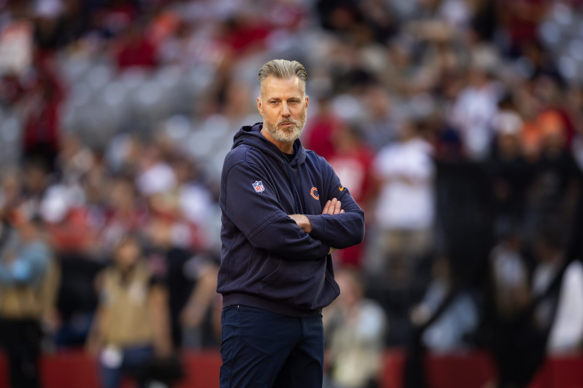 Chicago Bears head coach head coach Matt Eberflus against the Arizona Cardinals at State Farm Stadium.