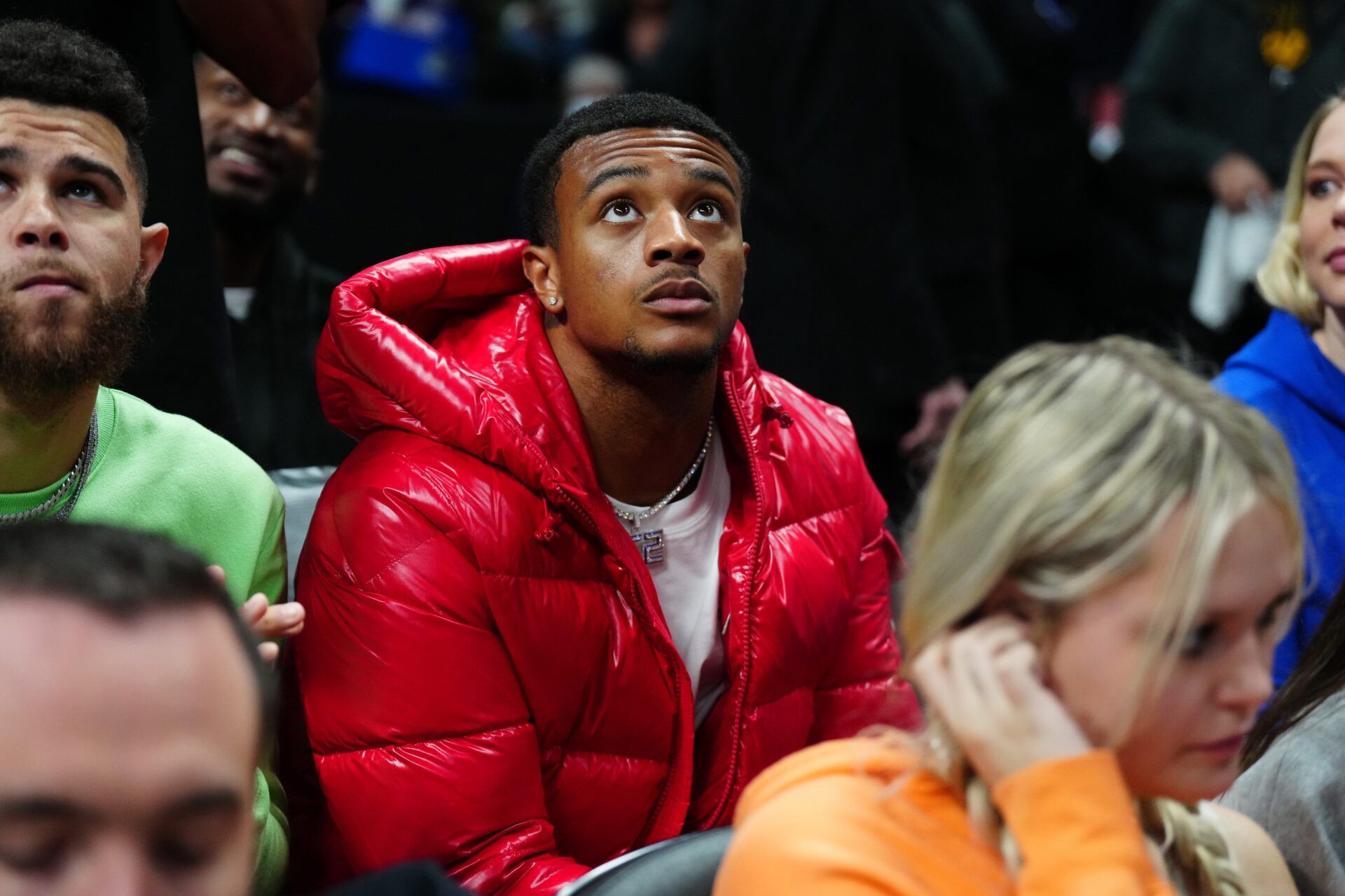 Denver Broncos cornerback Patrick Surtain II during the game between the Golden State Warriors against the Denver Nuggets in the second half of the first round for the 2022 NBA playoffs at Ball Arena.