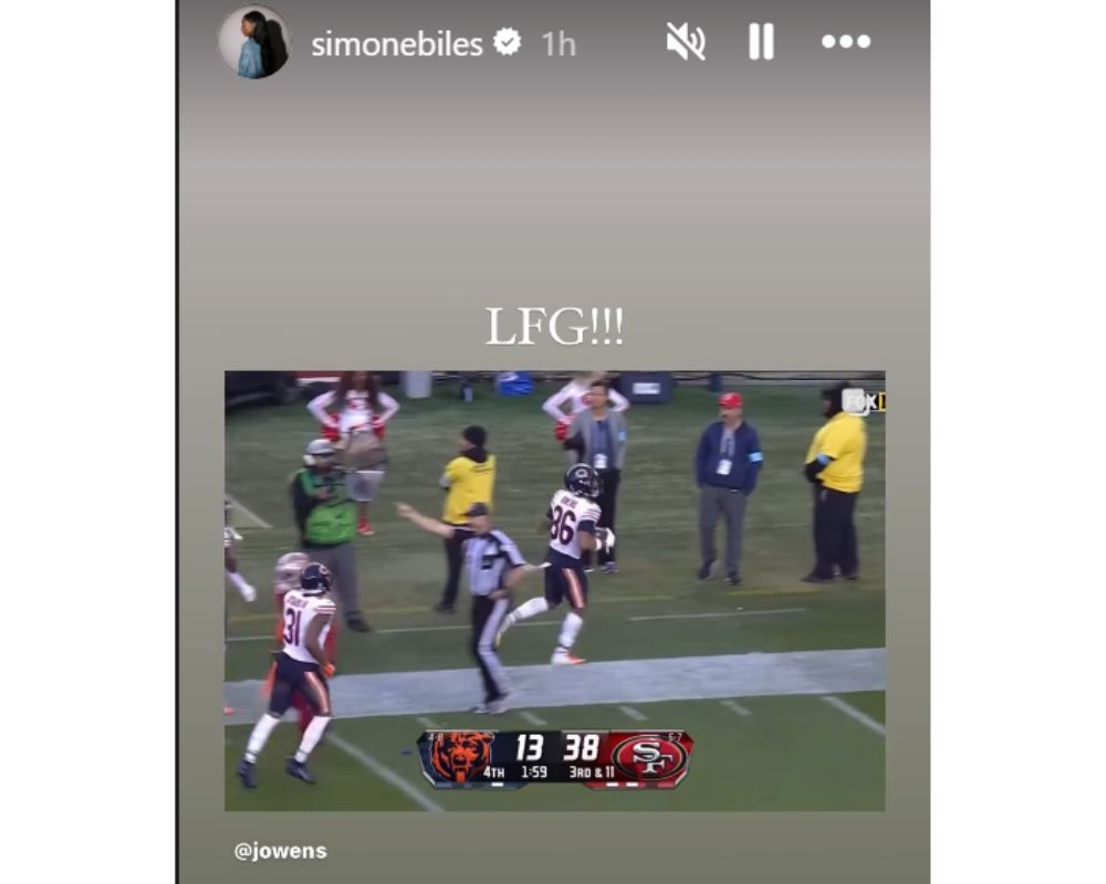 Simone Biles hypes up Jonathan Owens