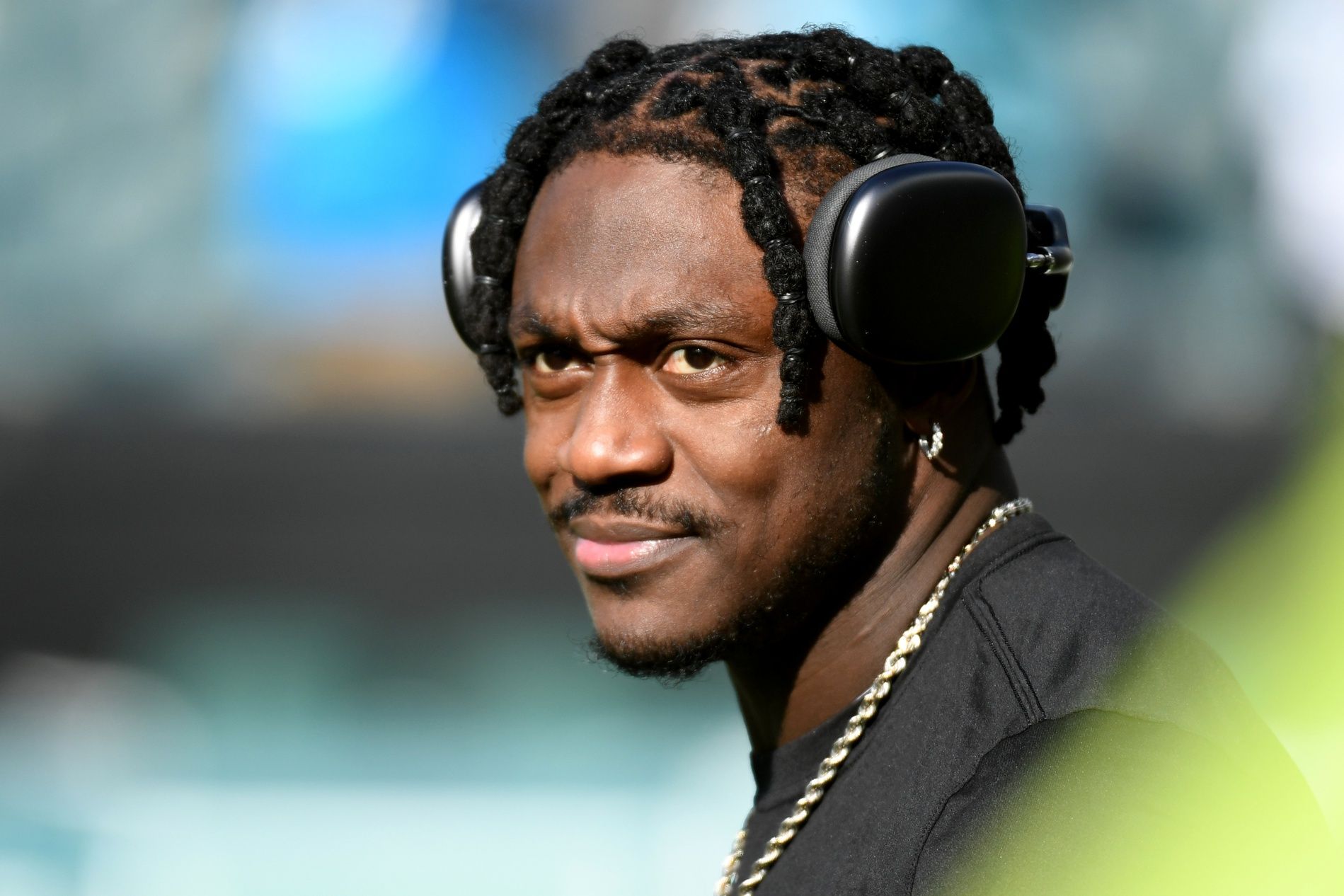 Philadelphia Eagles wide receiver A.J. Brown (11) during warmups against the Carolina Panthers at Lincoln Financial Field.