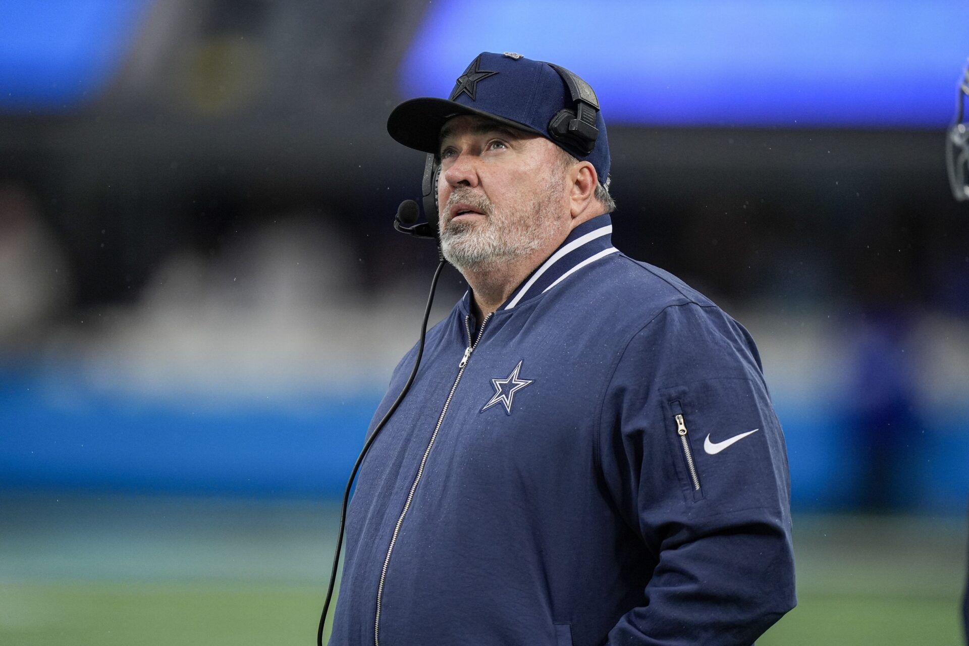 Dallas Cowboys head coach Mike McCarthy during the second half against the Carolina Panthers at Bank of America Stadium.