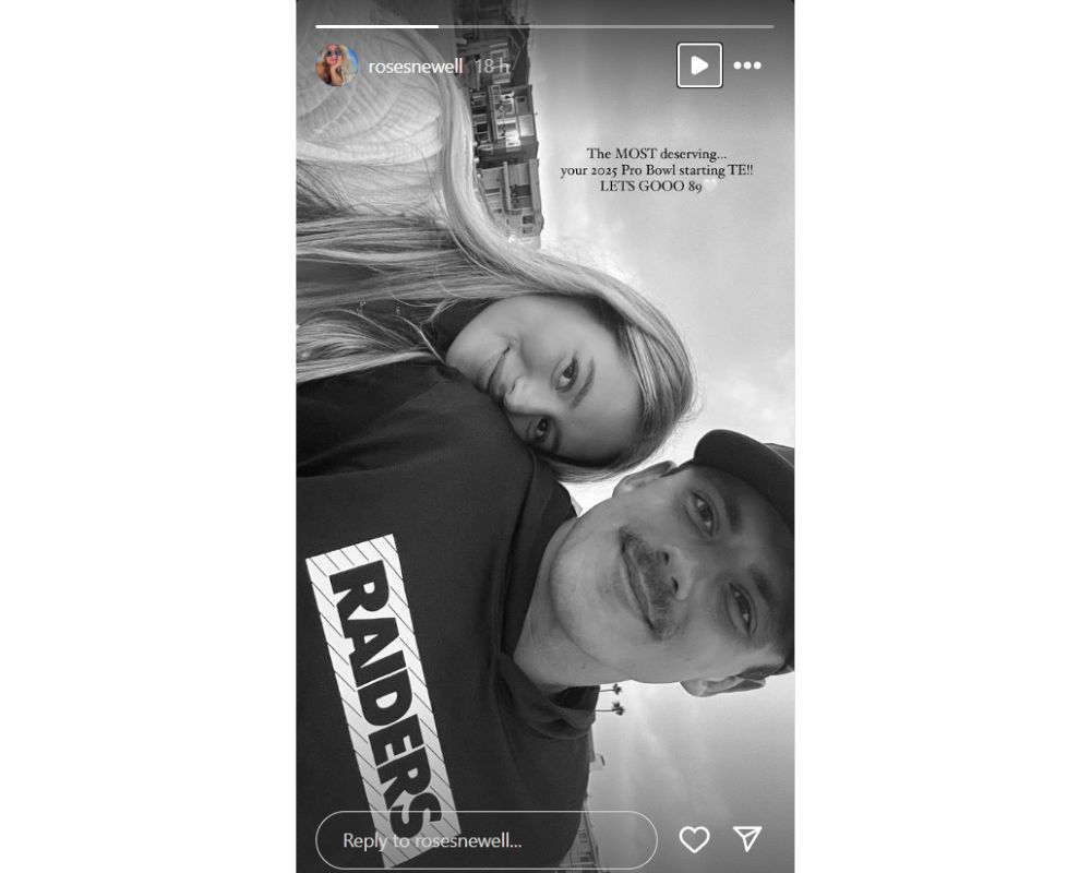 Brock Bowers' girlfriend Cameron Newell hypes up Raiders TE