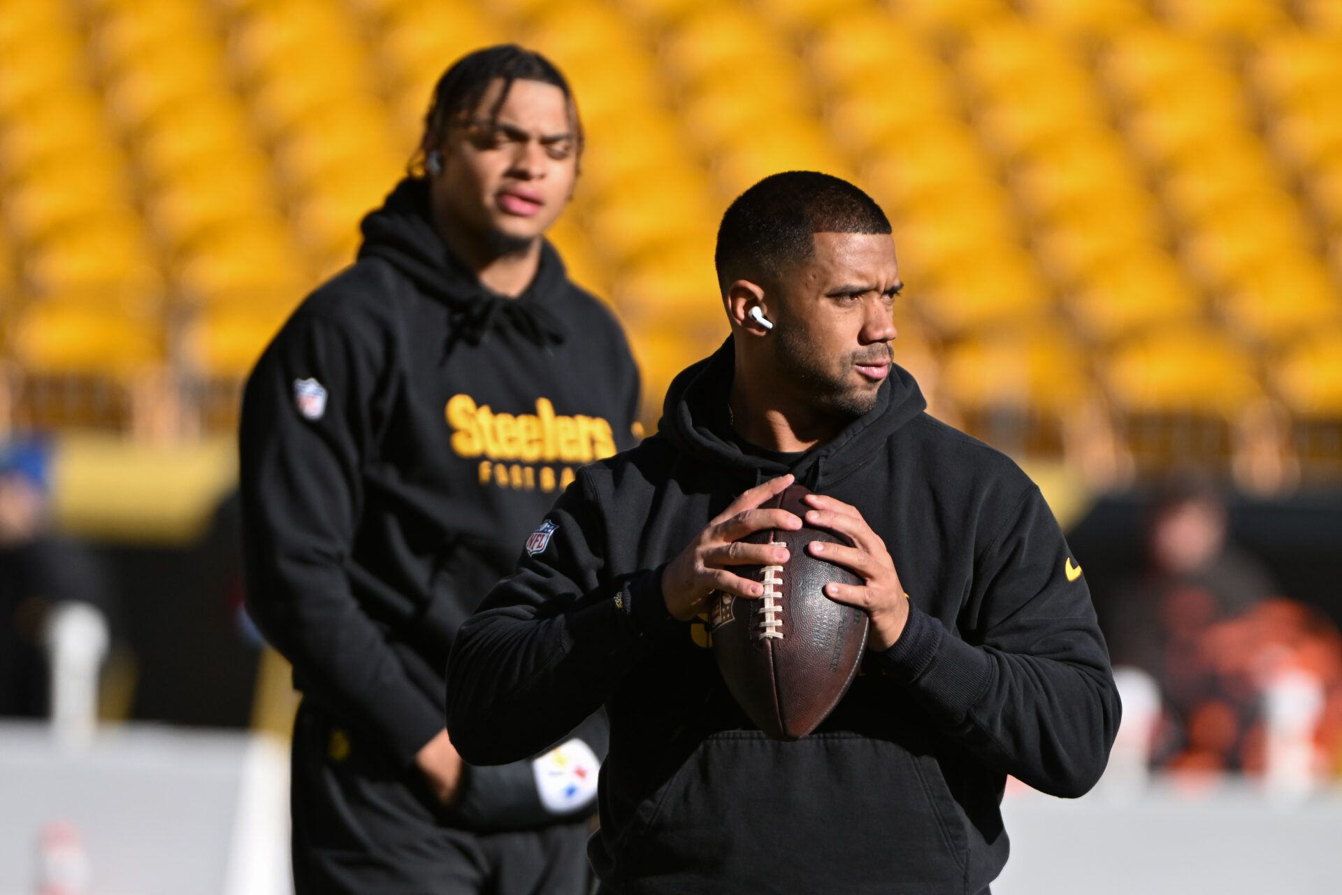 As the Steelers continue to free fall after a 10-3 start, one NFL insider questions if Russell Wilson's starting position might be in jeopardy.