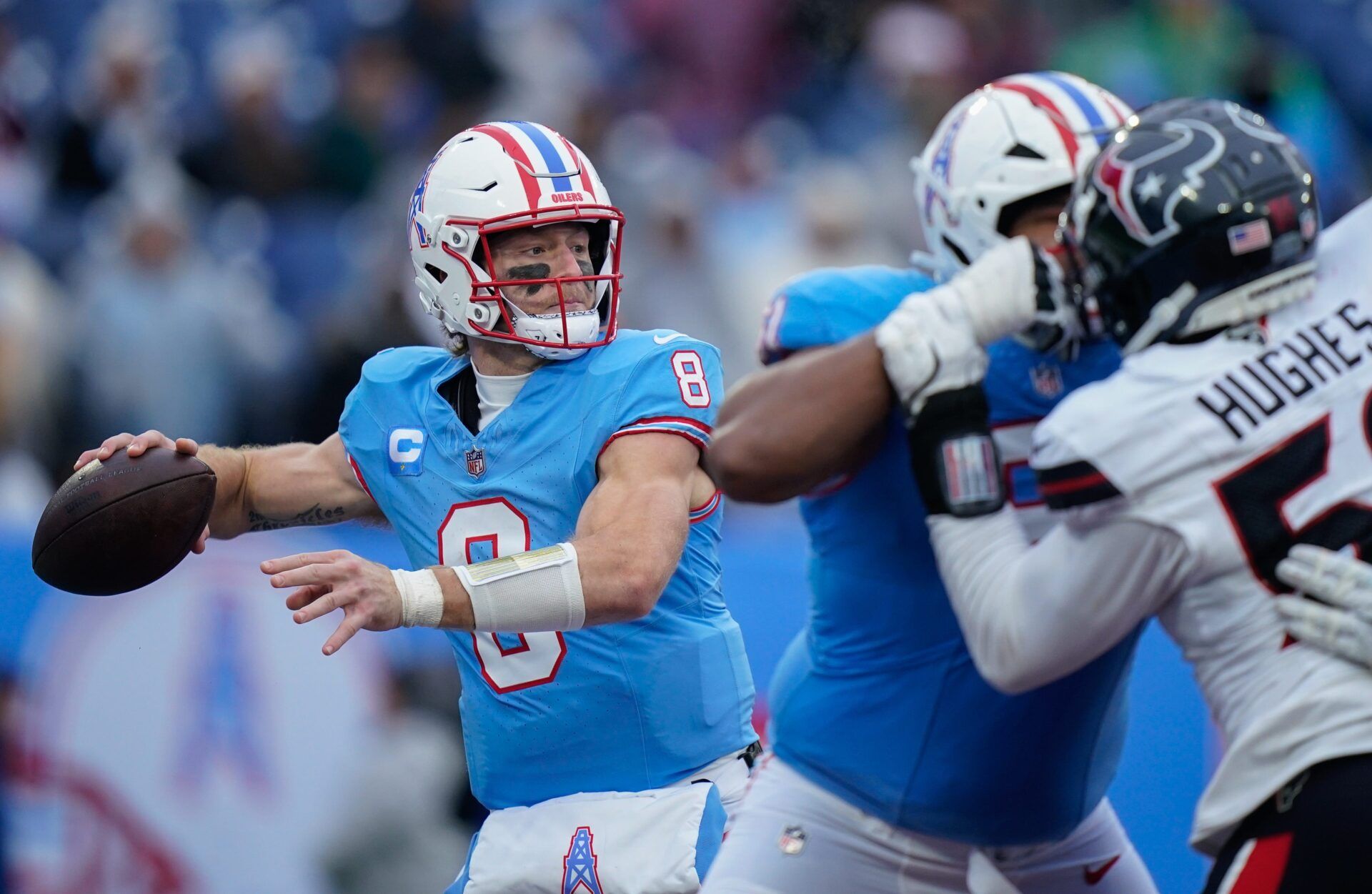 The Tennessee Titans wore the Houston Oilers throwbacks against the Houston Texans in Week 18, sparking some debate.