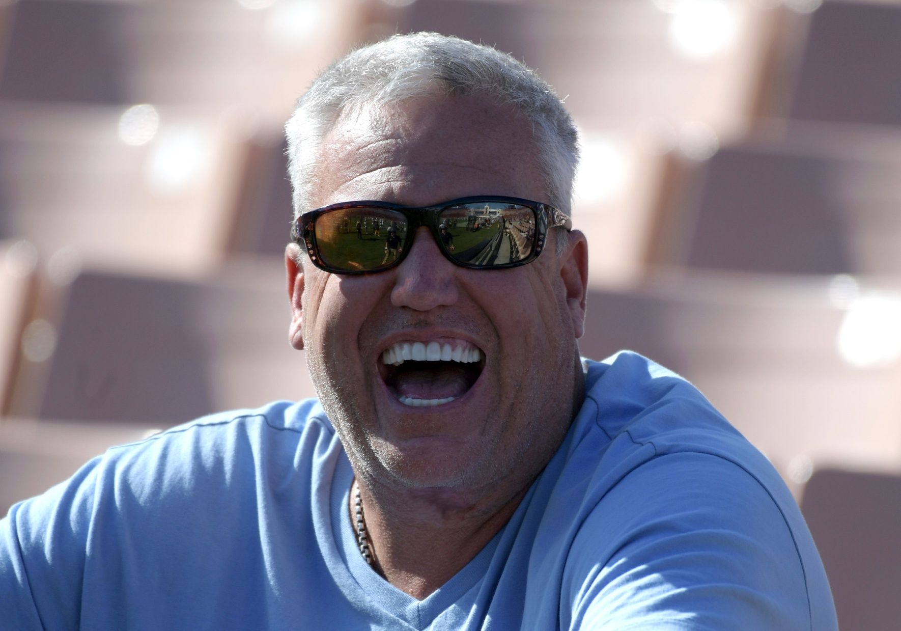 Former NFL head coach Rex Ryan during a NFL football game between the Los Angeles Rams and the Los Angeles Chargers at Los Angeles Memorial Coliseum.