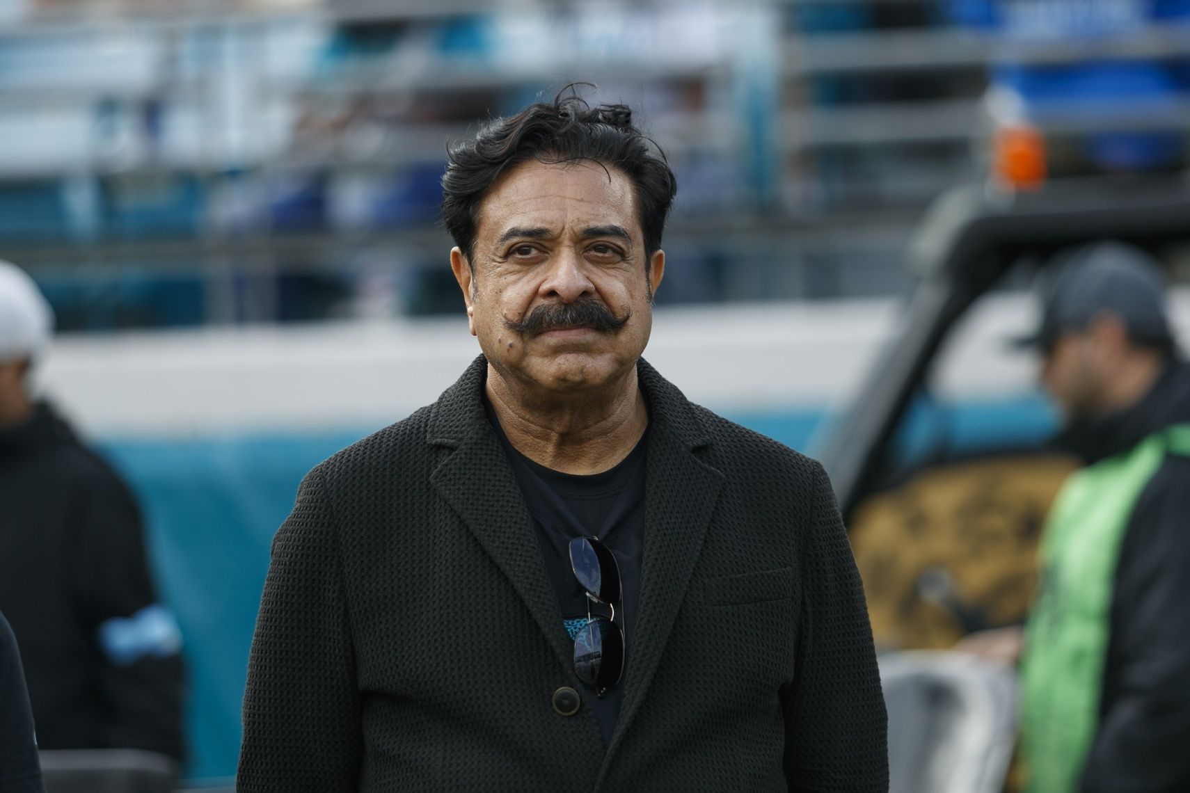 Jacksonville Jaguars owner Shad Khan watches the game against the New York Jets at EverBank Stadium.