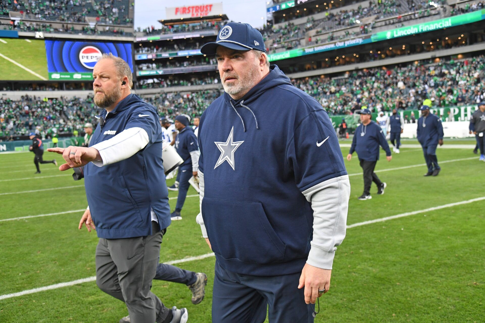 Dallas Cowboys head coach Mike McCarthy against the Philadelphia Eagles at Lincoln Financial Field.