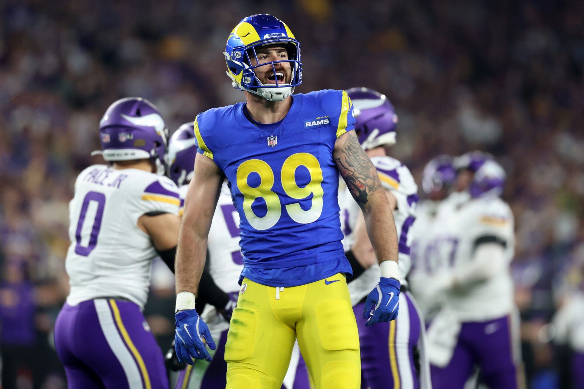 Tyler Higbee was having a revival in the Wild Card Round but exited in the first half. What's the latest on the Rams' tight end?