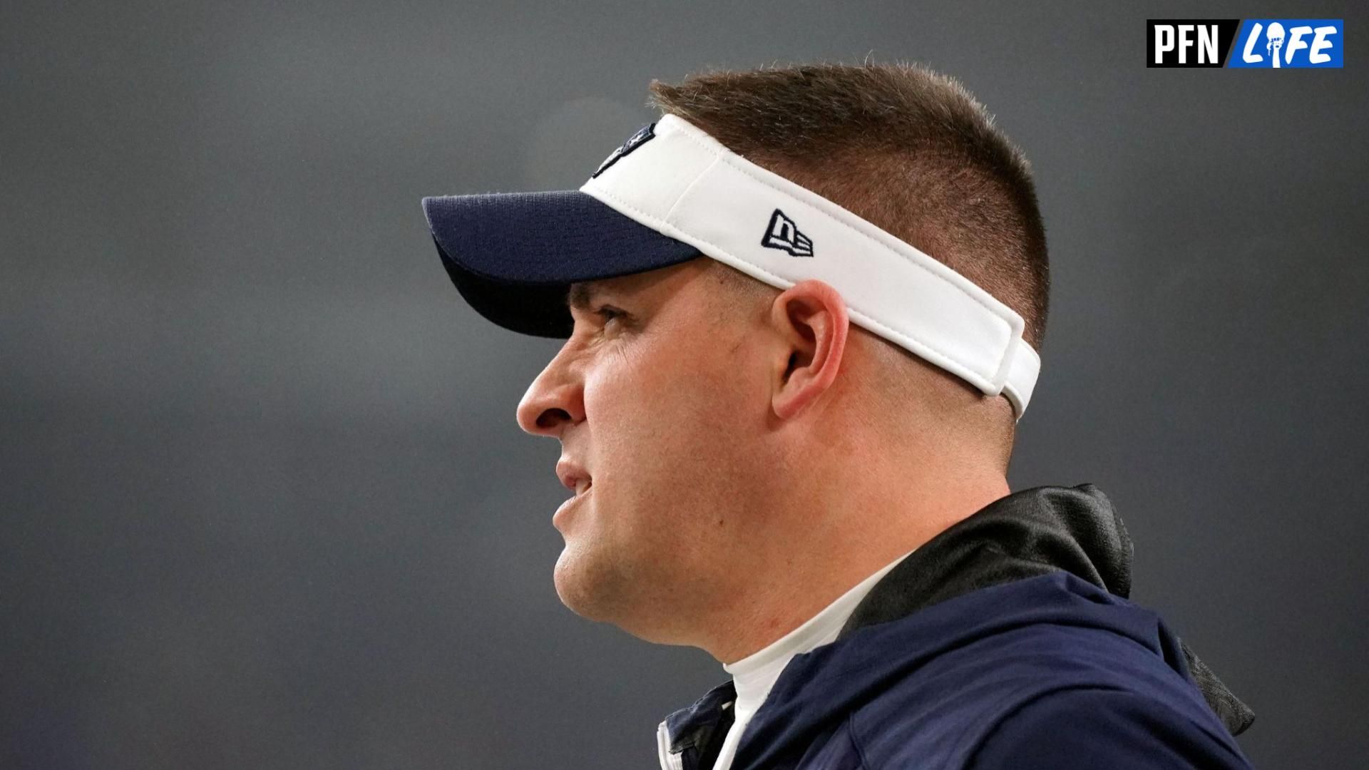 New England Patriots offensive coordinator Josh McDaniels watches warmups before a game against the Tennessee Titans at Gillette Stadium.