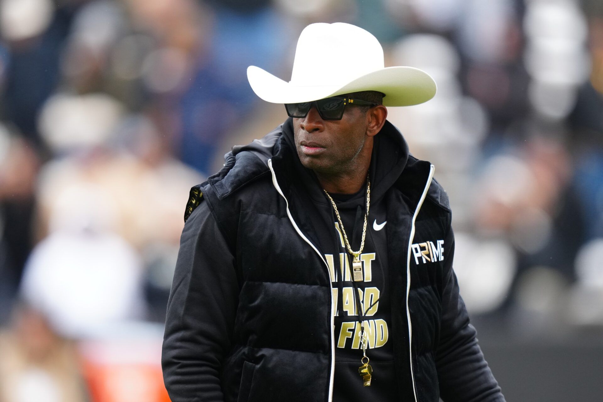 Colorado Buffaloes head coach Deion Sanders before the start of the spring game at Folsom Filed.