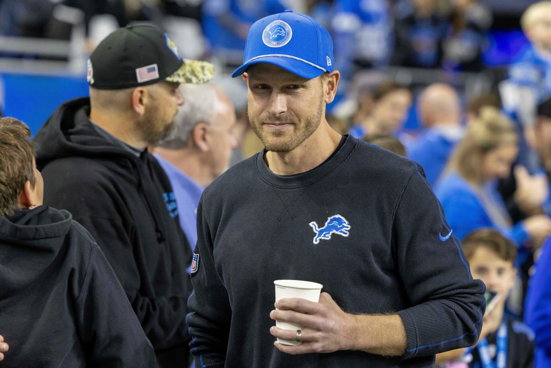 Detroit Lions offensive coordinator Ben Johnson walks the sidelines before the game against the Chicago Bears at Ford Field.