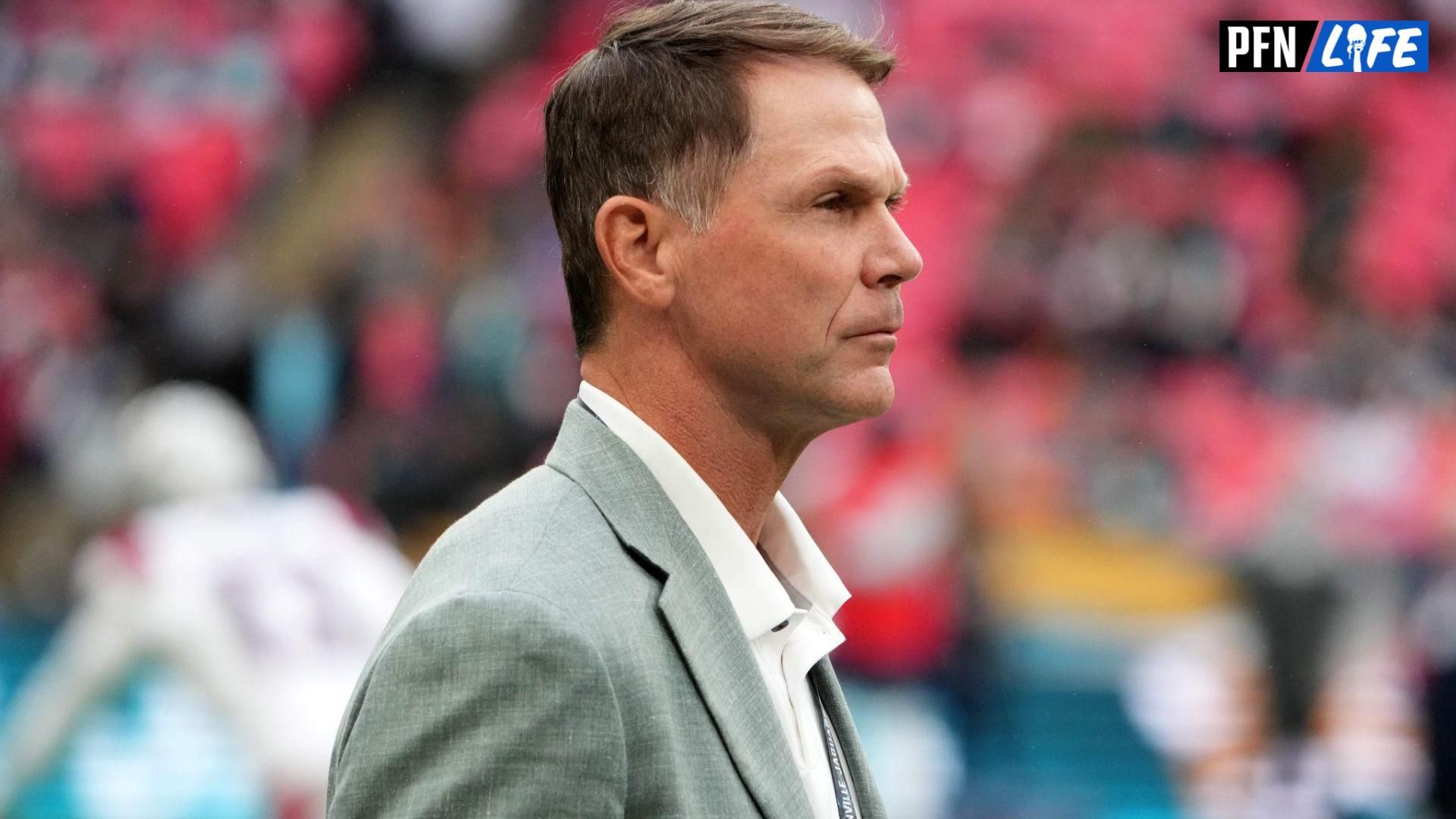 Jacksonville Jaguars general manager Trent Baalke reacts during an NFL International Series game against the New England Patriots at Wembley Stadium.