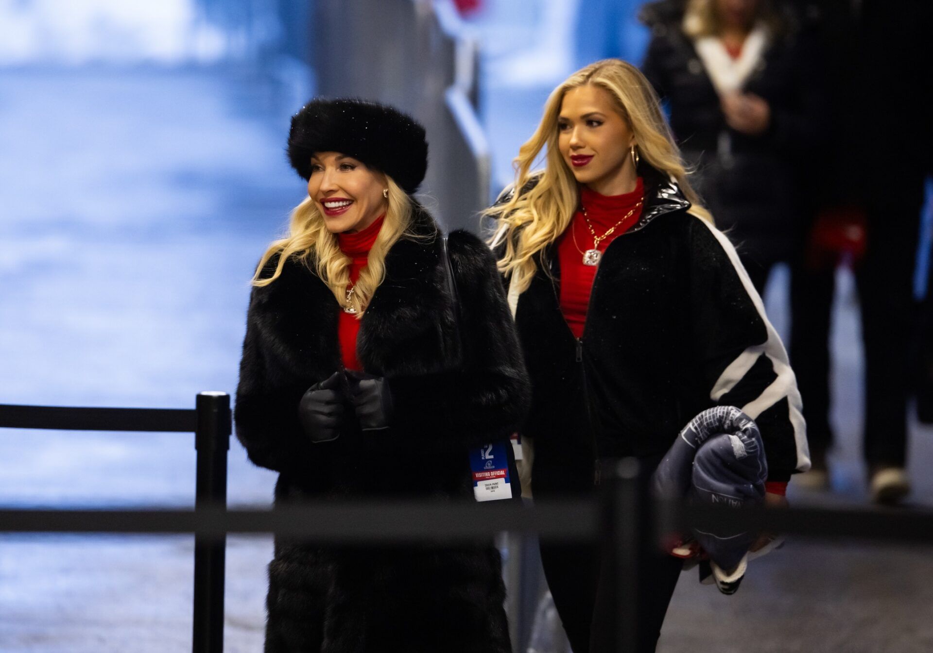 Kansas City Chiefs team executive Tavia Hunt (left) and daughter Gracie Hunt against the Buffalo Bills in the 2024 AFC divisional round game at Highmark Stadium.