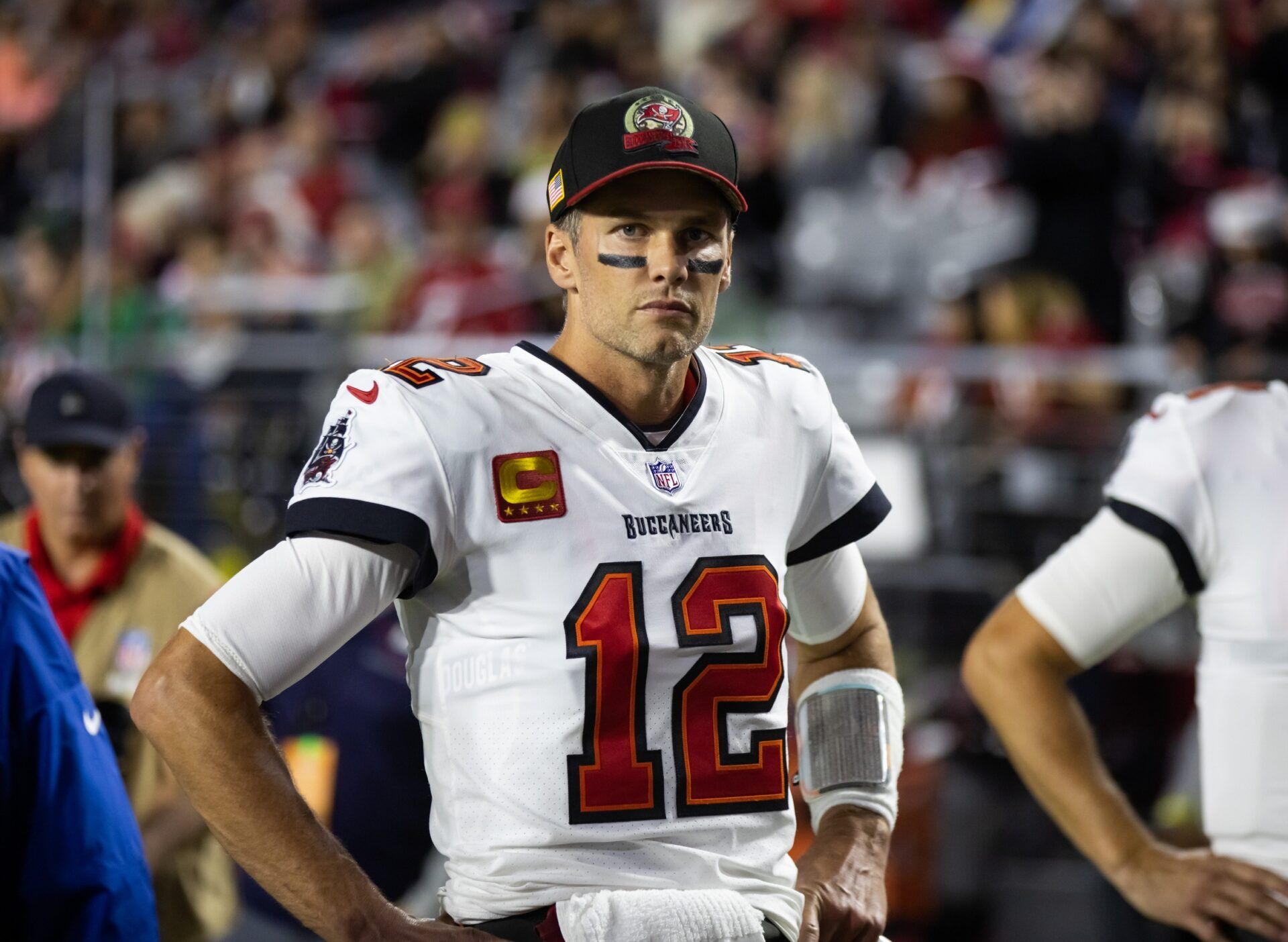 Tampa Bay Buccaneers quarterback Tom Brady (12) against the Arizona Cardinals at State Farm Stadium.