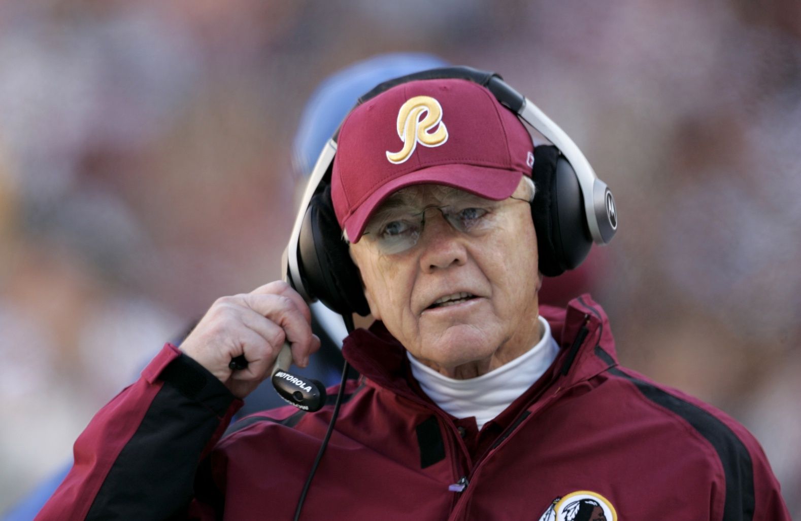 Washington Redskins head coach Joe Gibbs during the first quarter against the Dallas Cowboys at FedEx Field in Landover, MD.