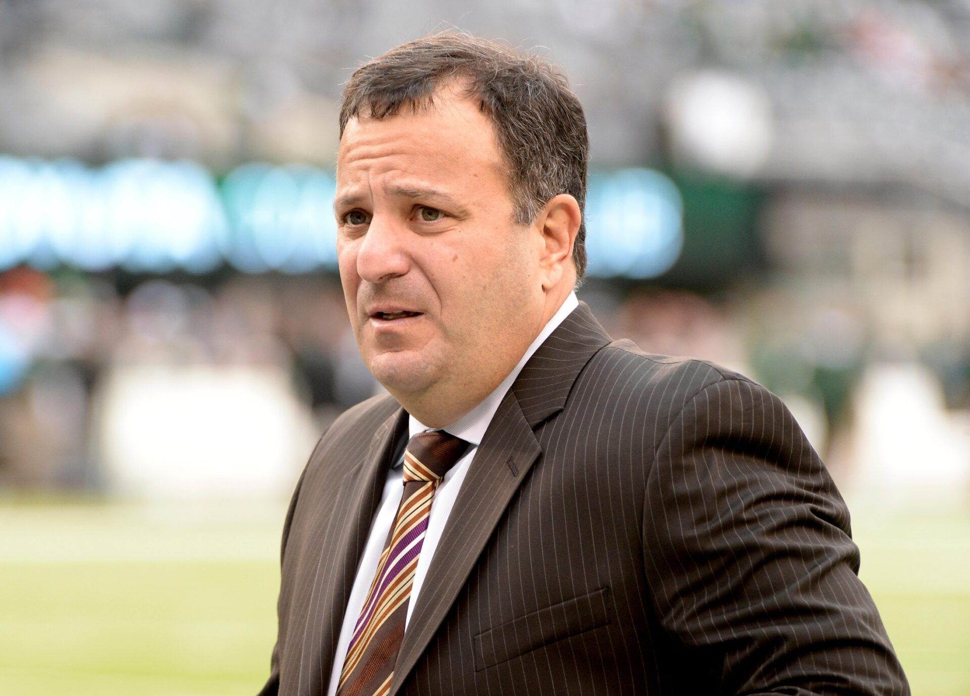 Cleveland Browns general manager Mike Lombardi during the game against the New York Jets at MetLife Stadium.