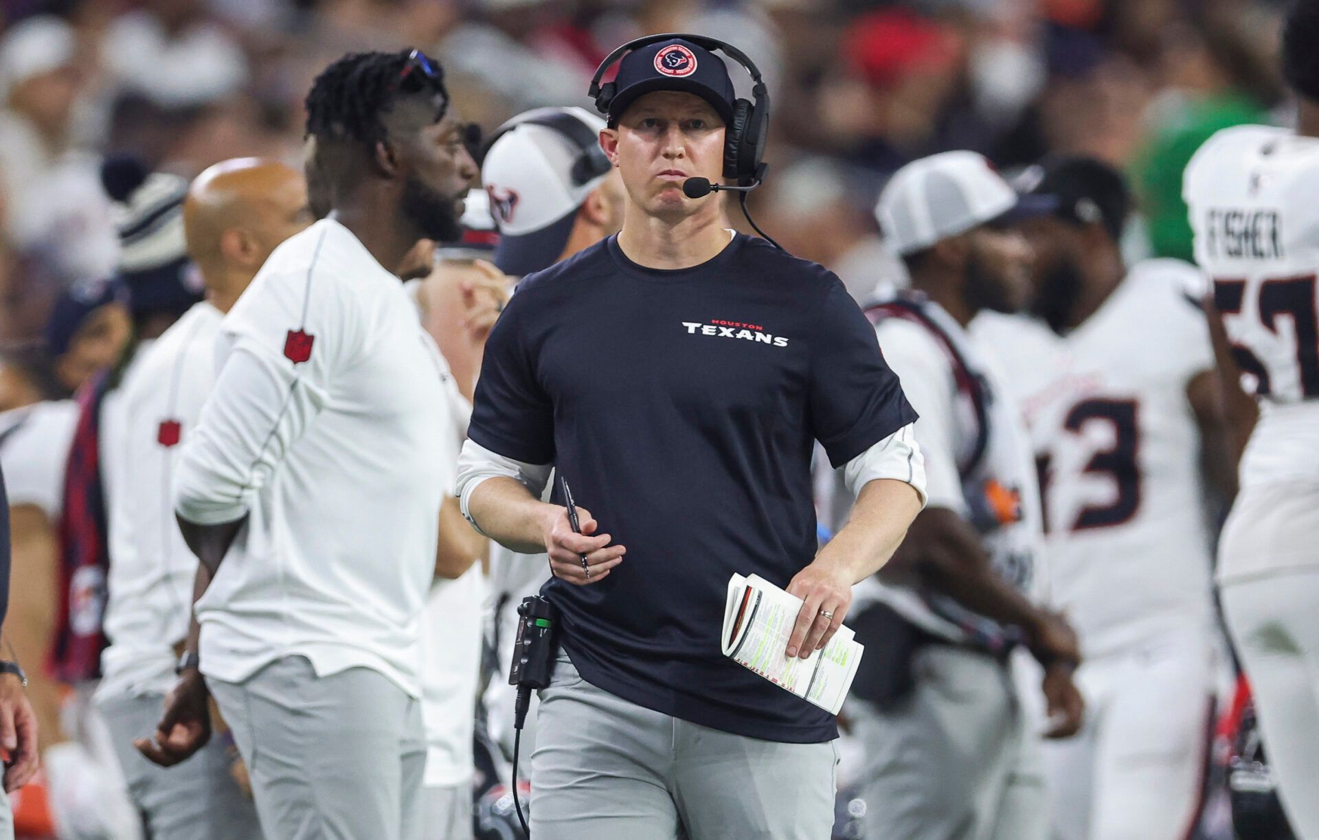 The Houston Texans announced that they fired offensive coordinator Bobby Slowik. Fans reacted to this news on social media.