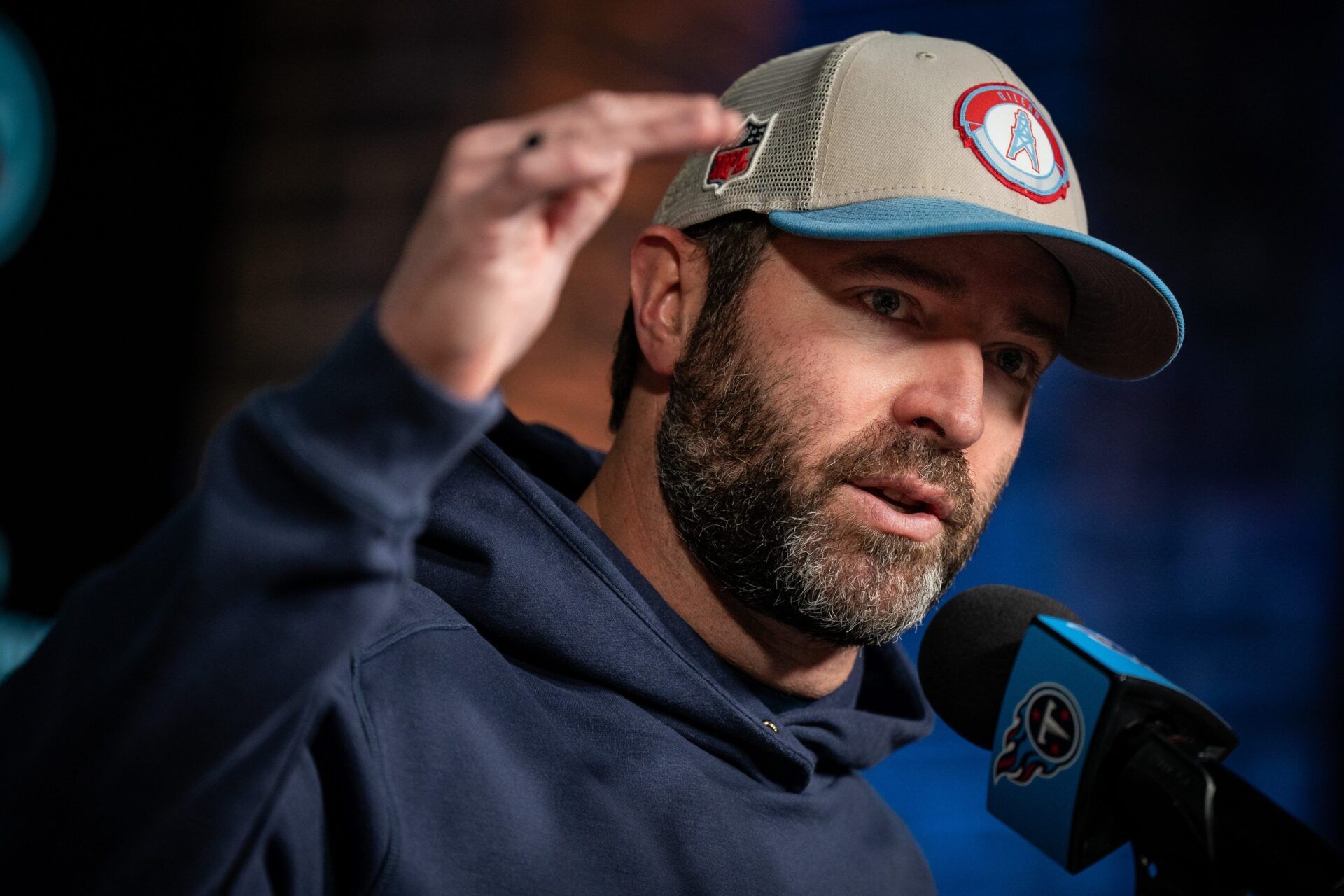 Tennessee Titans head coach Brian Callahan speaks during a press conference at Ascension Saint Thomas Sports Park in Nashville, Tenn., Monday, Jan. 6, 2025.