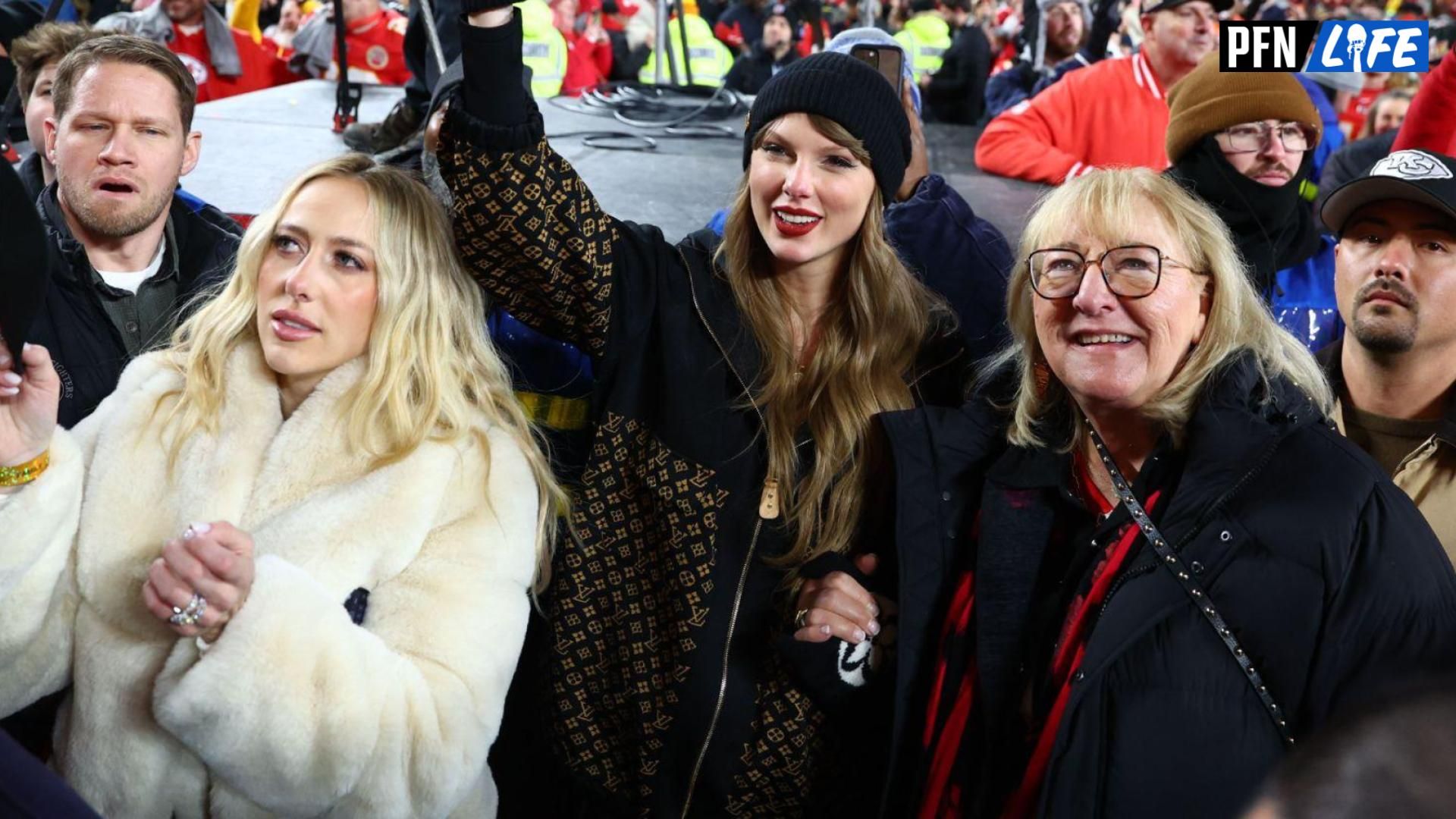 Taylor Swift and Brittany Mahomes shared a heartfelt moment after the Chiefs' AFC Championship Game victory over the Buffalo Bills.