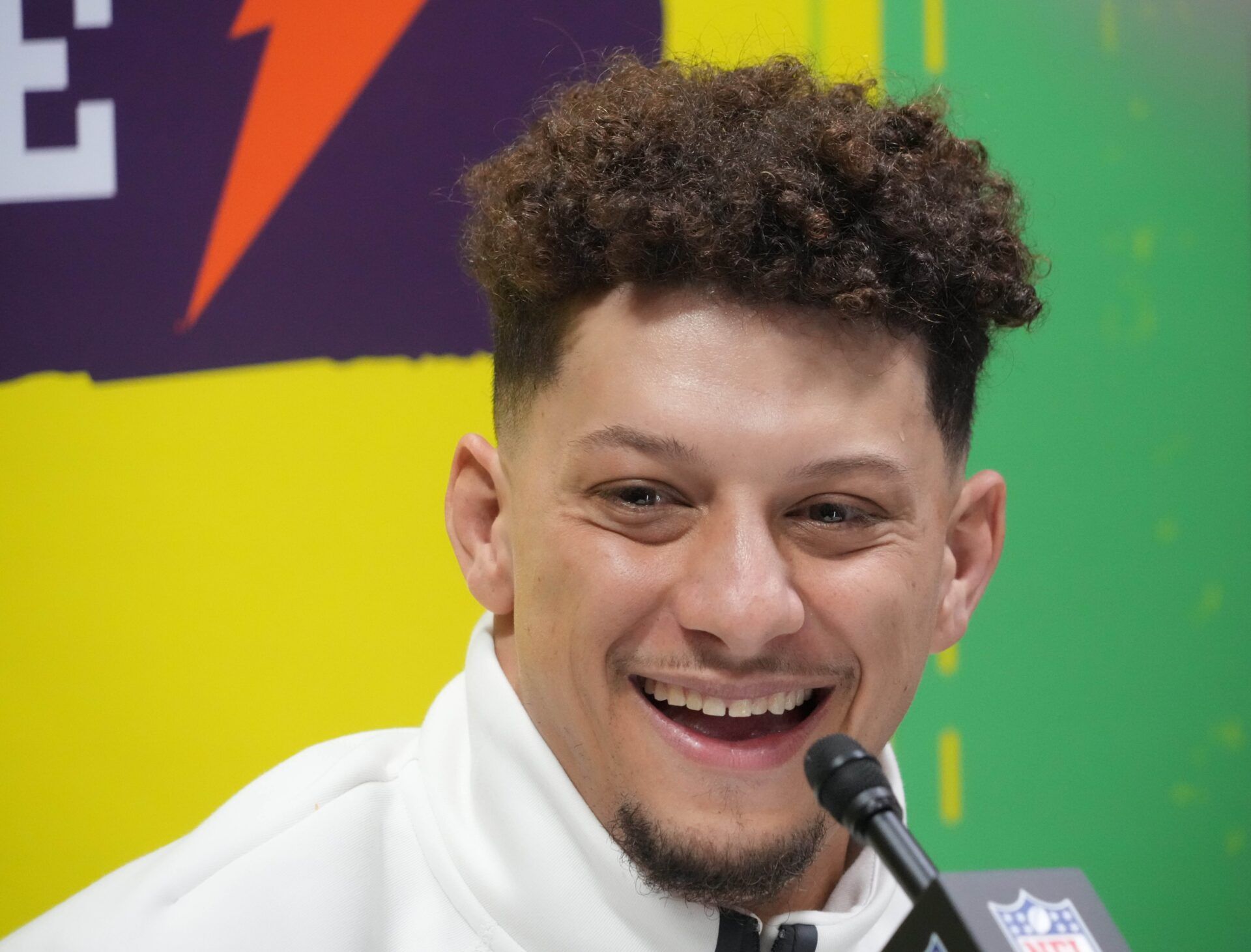 Kansas City Chiefs quarterback Patrick Mahomes (15) during Super Bowl LIX Opening Night at Ceasars Superdome.