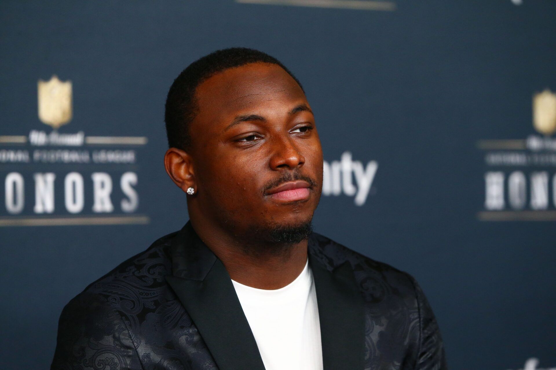 Philadelphia Eagles running back LeSean McCoy on the red carpet prior to the NFL Honors award ceremony at Symphony Hall.