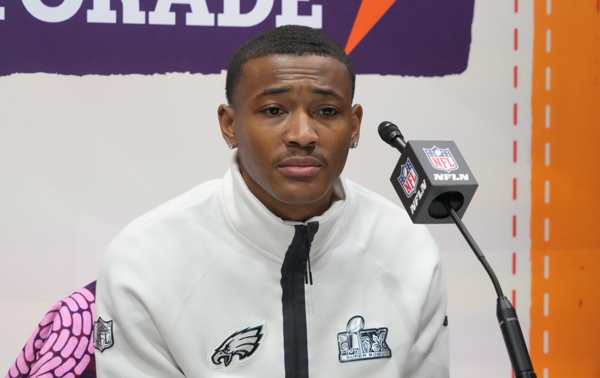 Philadelphia Eagles wide receiver DeVonta Smith (6) during Super Bowl LIX Opening Night at Ceasars Superdome.