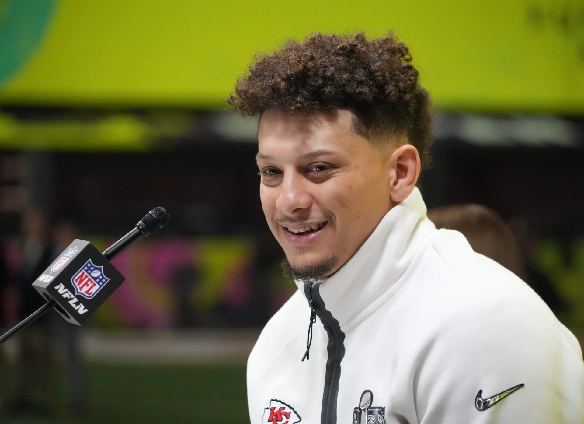 Kansas City Chiefs quarterback Patrick Mahomes (15) during Super Bowl LIX Opening Night at Ceasars Superdome.