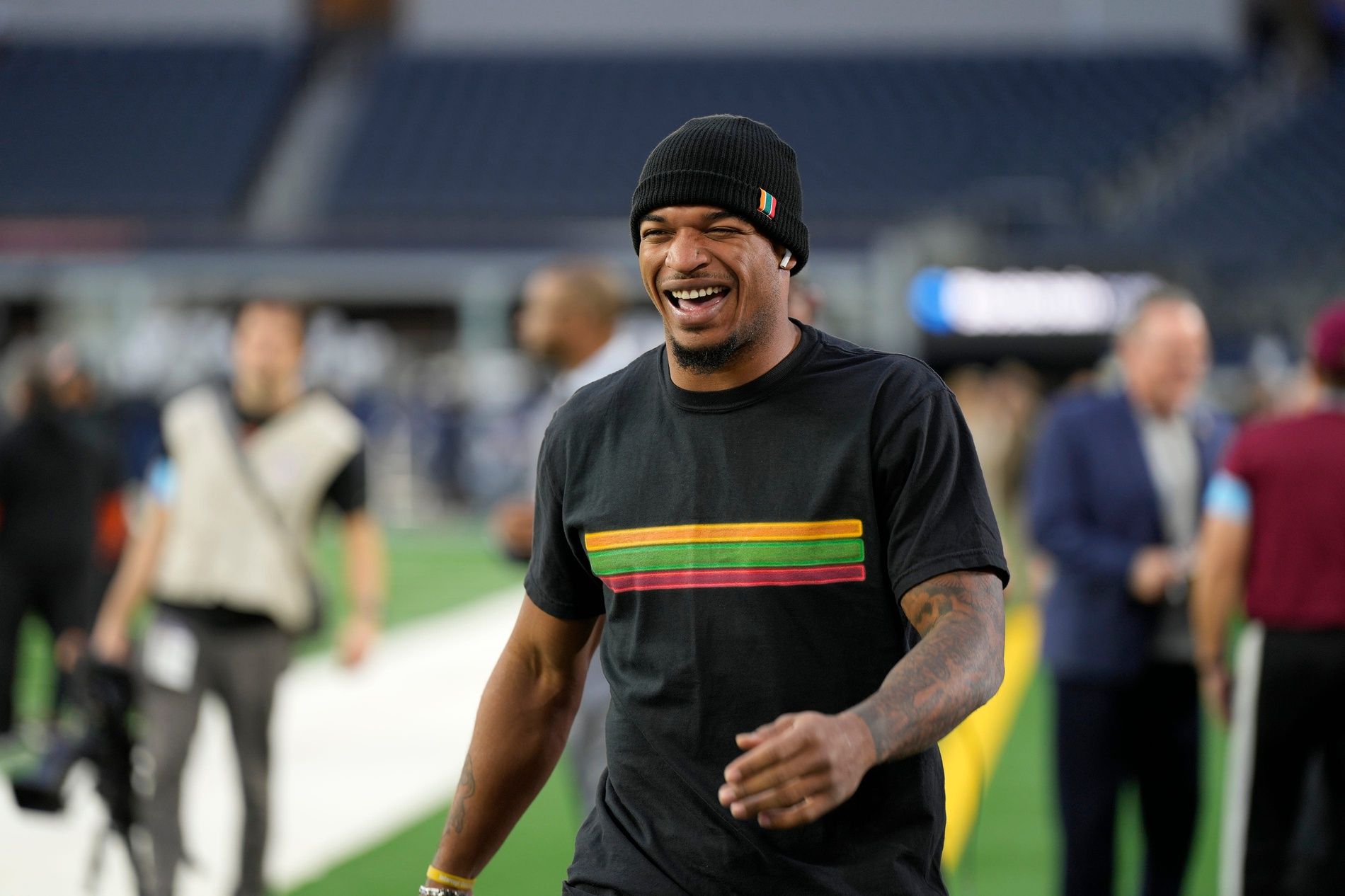 Cincinnati Bengals Ja’Marr Chase takes the field before facing the Dallas Cowboys for Monday Night Football at AT&T Stadium on Monday, December 9, 2024.