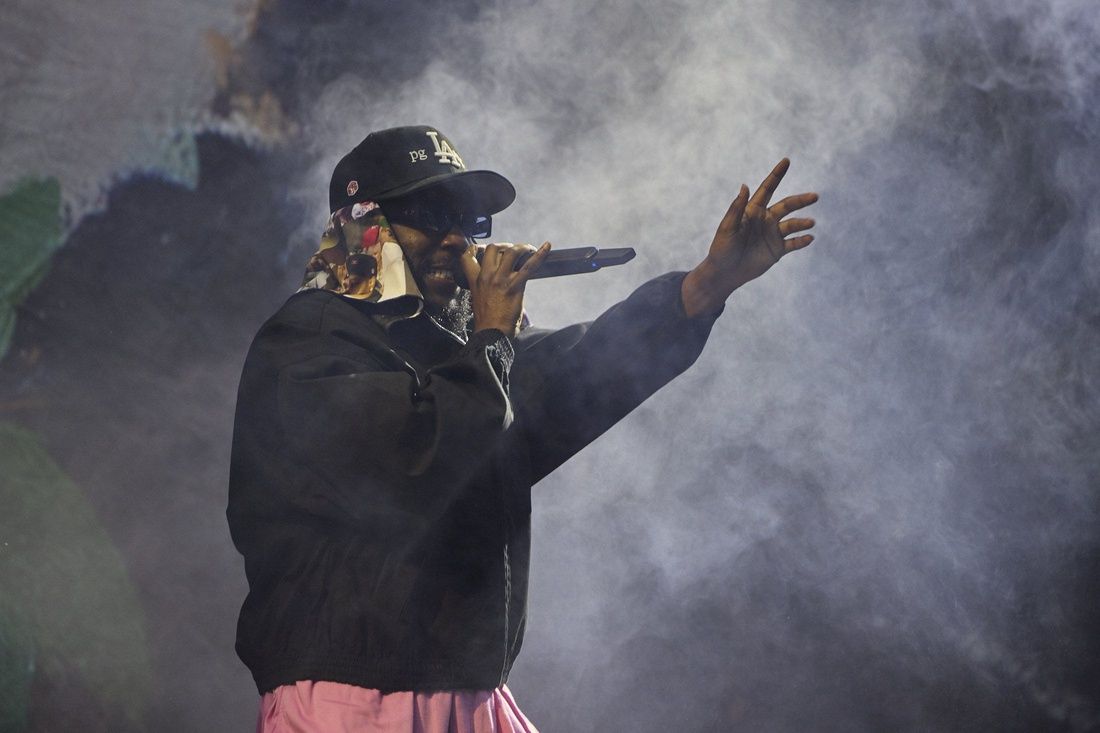 Kendrick Lamar performs Oct. 13, 2023, on the American Express stage during Austin City Limits Music Festival at Zilker Park.