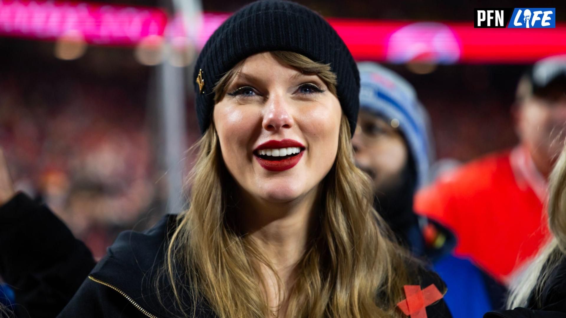 A confused Taylor Swift cannot understand the chorus of boos raining down as the broadcast showed her on the big screen at the Super Bowl.