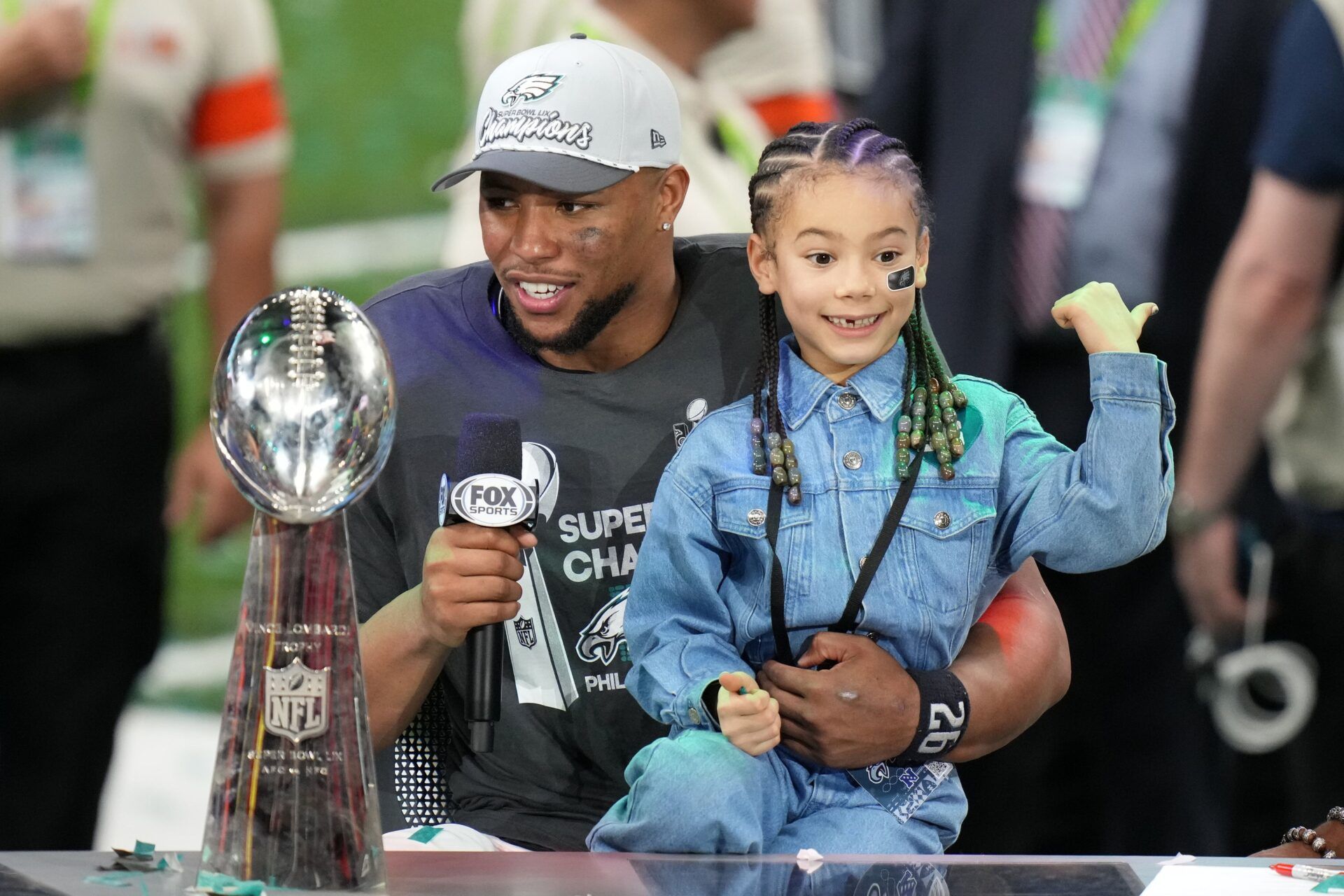 'She Looks Prettier In Person' -- Eagles Superstar Saquon Barkley Has Perfect Response to Winning First Super Bowl