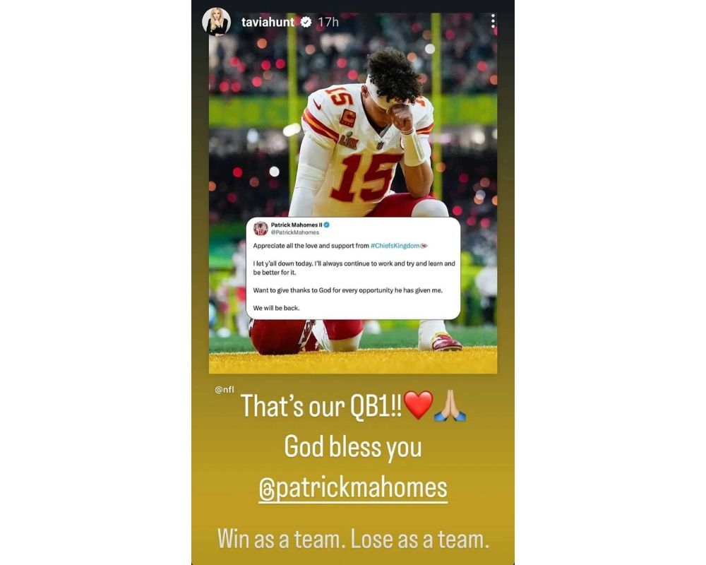 Tavia Hunt's message after the Super Bowl loss