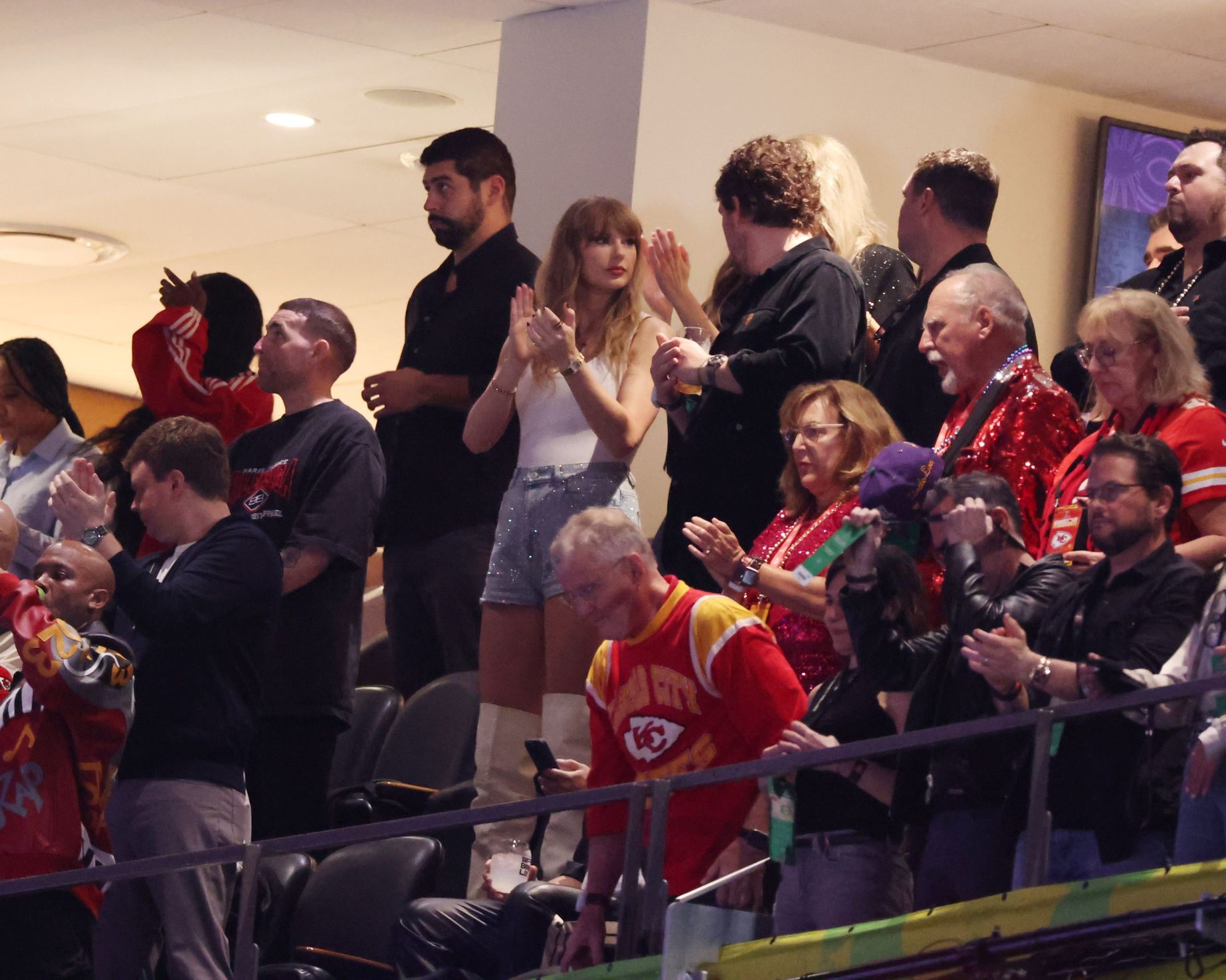 Recording artist Taylor Swift in attendance in Super Bowl LIX between the Philadelphia Eagles and the Kansas City Chiefs at Ceasars Superdome.