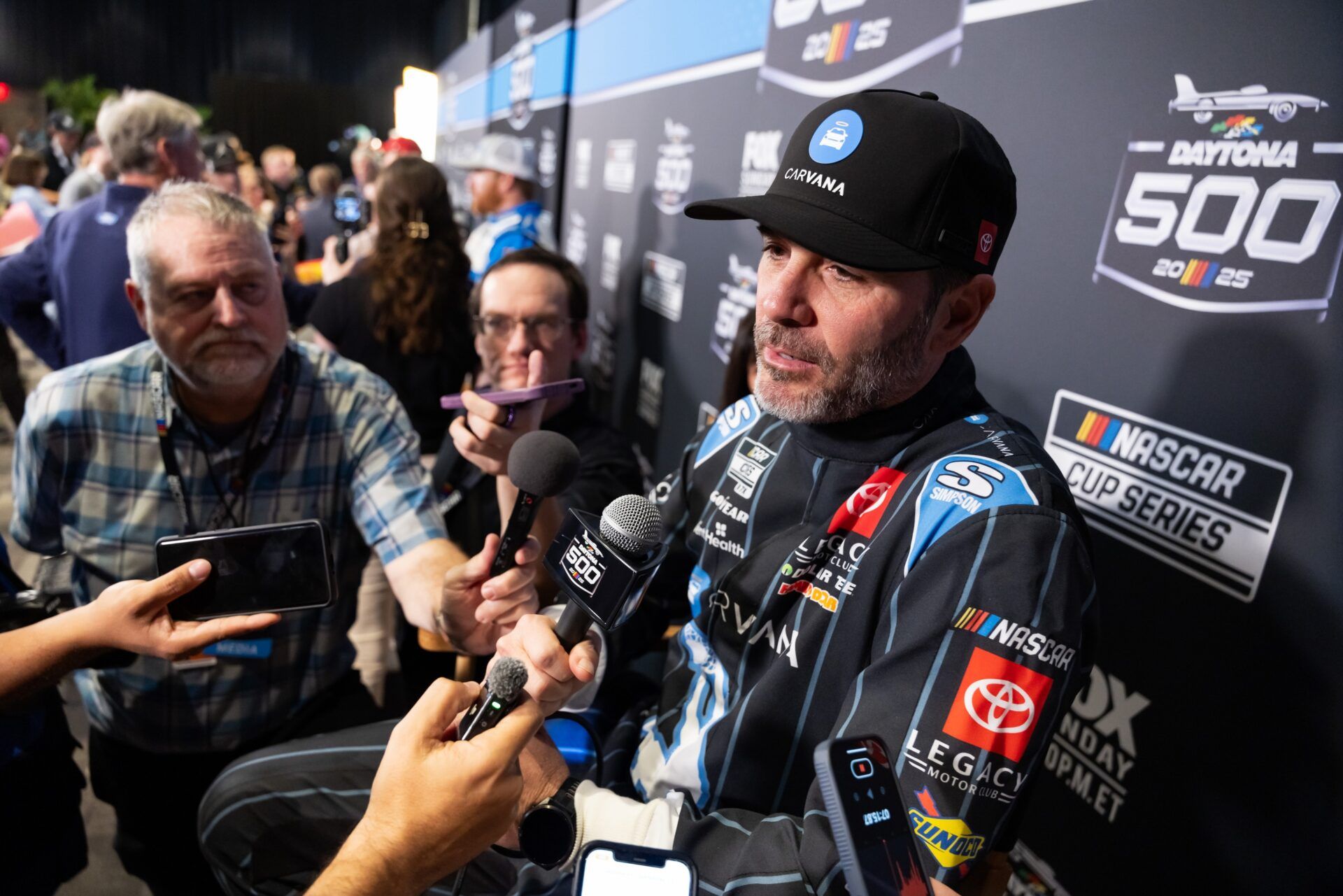 NASCAR Cup Series driver Jimmie Johnson during Daytona 500 media day at Daytona International Speedway.