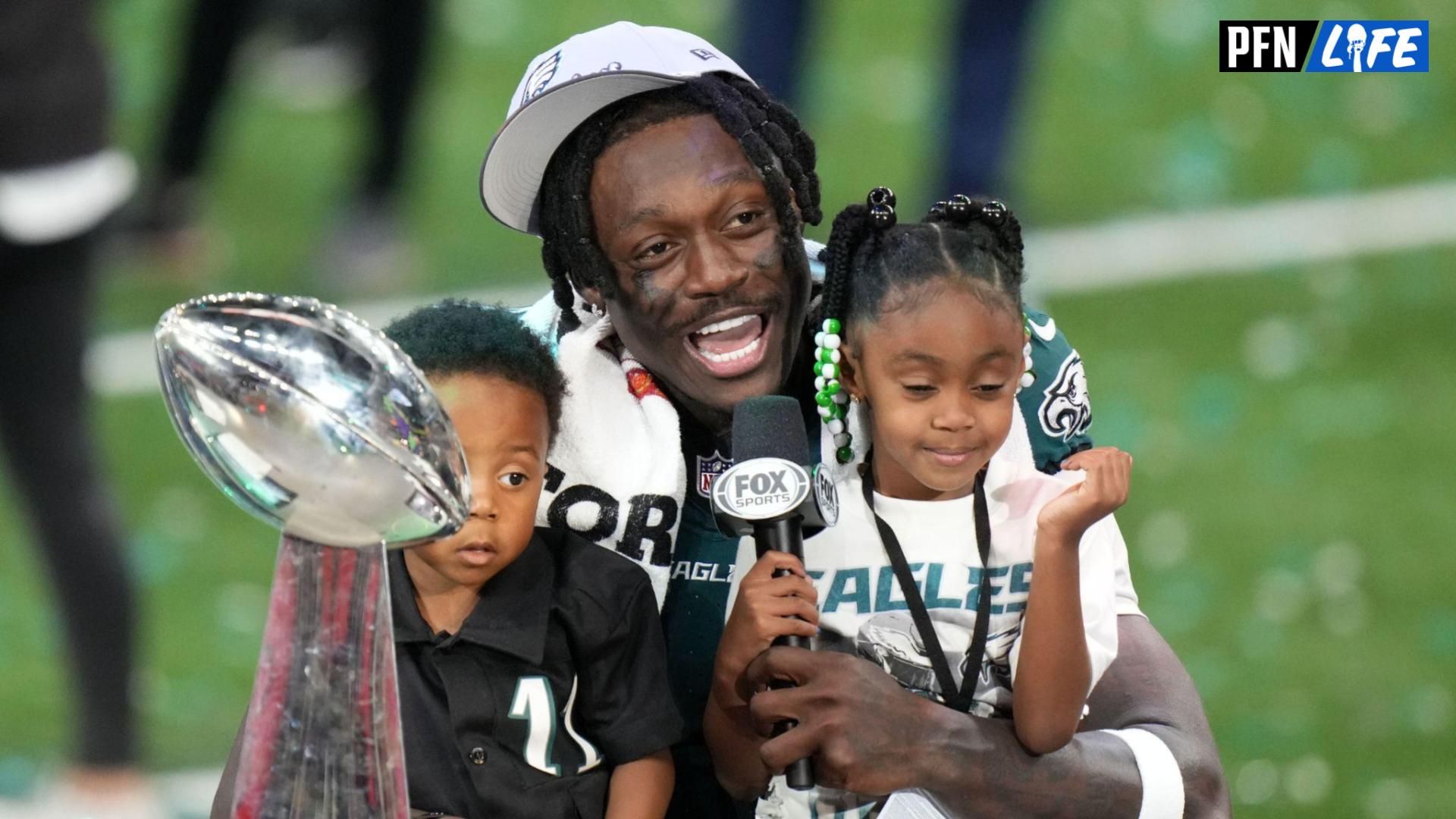 Superstar wide receiver A.J. Brown hit back at his critics as the Philadelphia Eagles returned to their hometown for their Super Bowl parade.