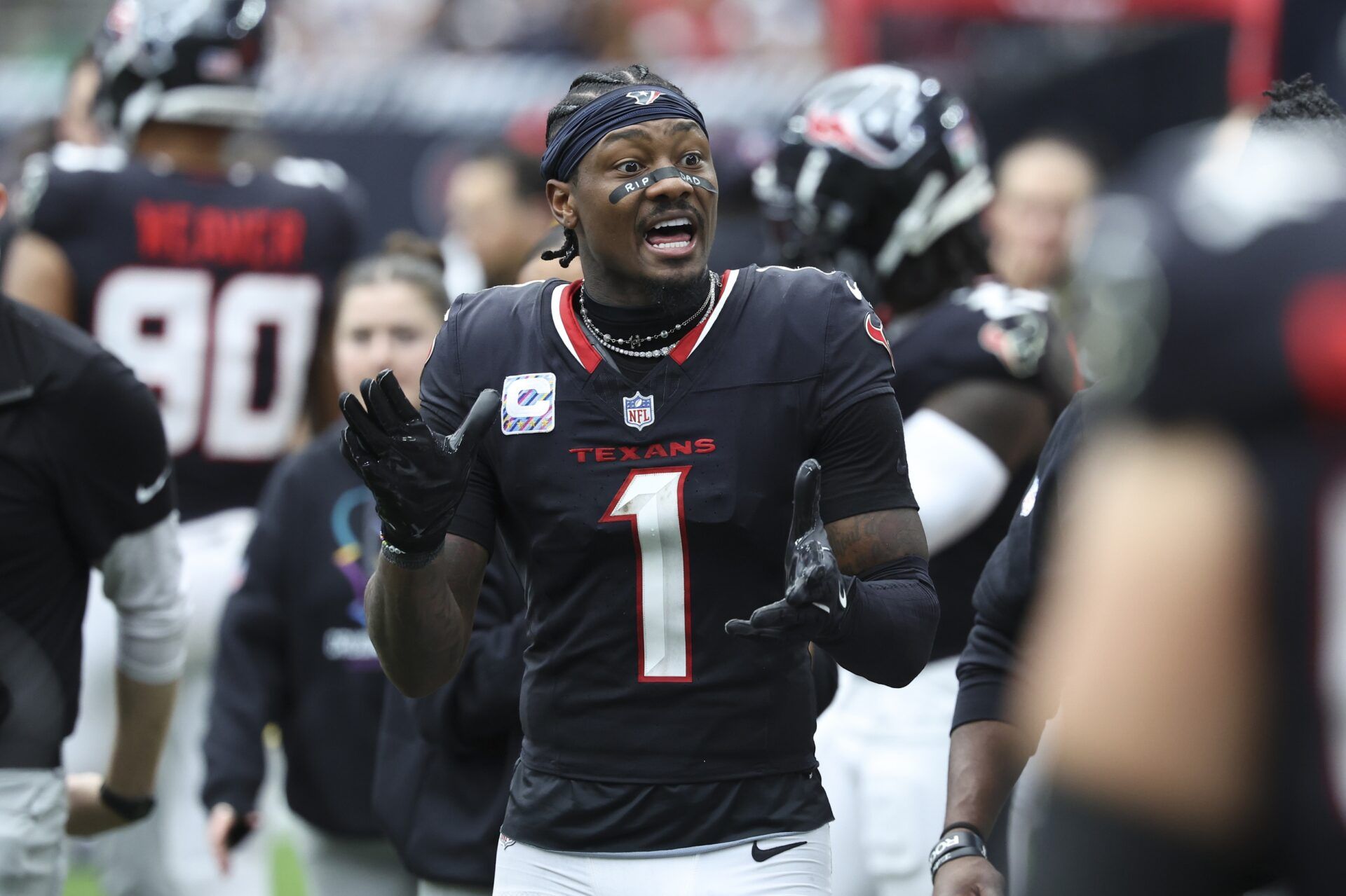 Houston Texans wide receiver Stefon Diggs (1) during the game against the Jacksonville Jaguars at NRG Stadium.