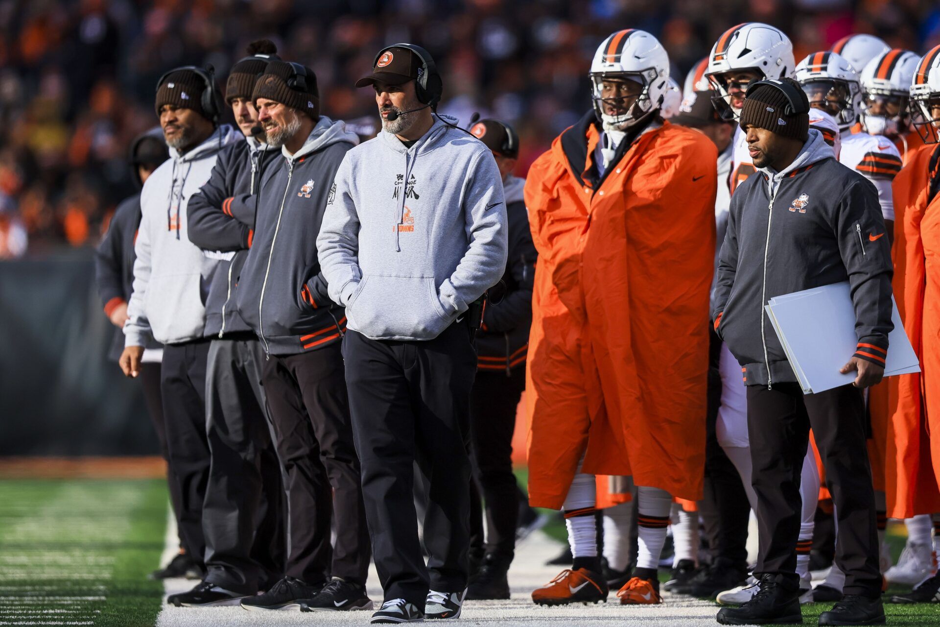 Cleveland Browns head coach Kevin Stefanski during the second half against the Cincinnati Bengals at Paycor Stadium.