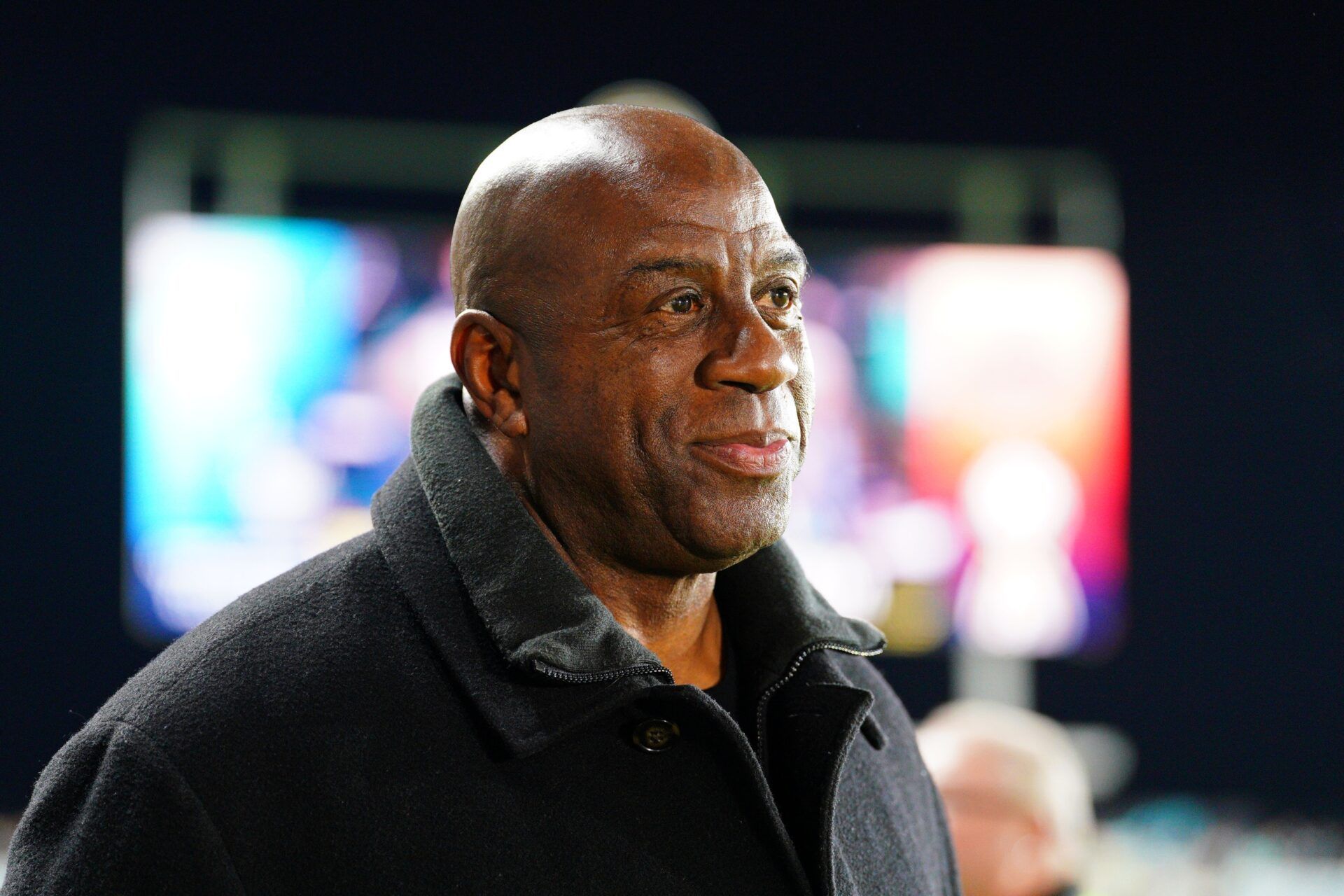 Magic Johnson attends the 2024 NWSL Championship match at CPKC Stadium.