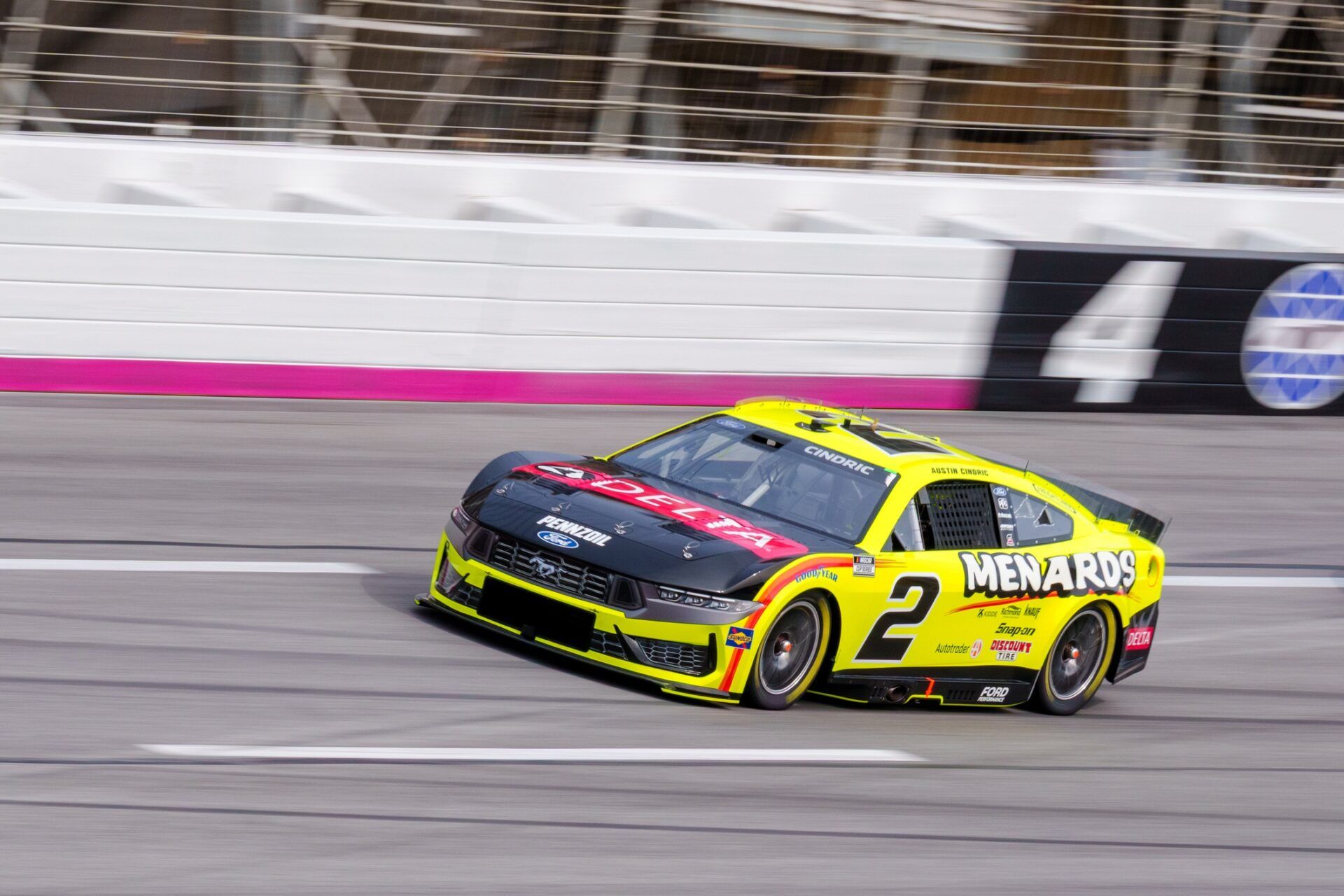 Austin Cindric (2) comes through turn four at Atlanta Motor Speedway.